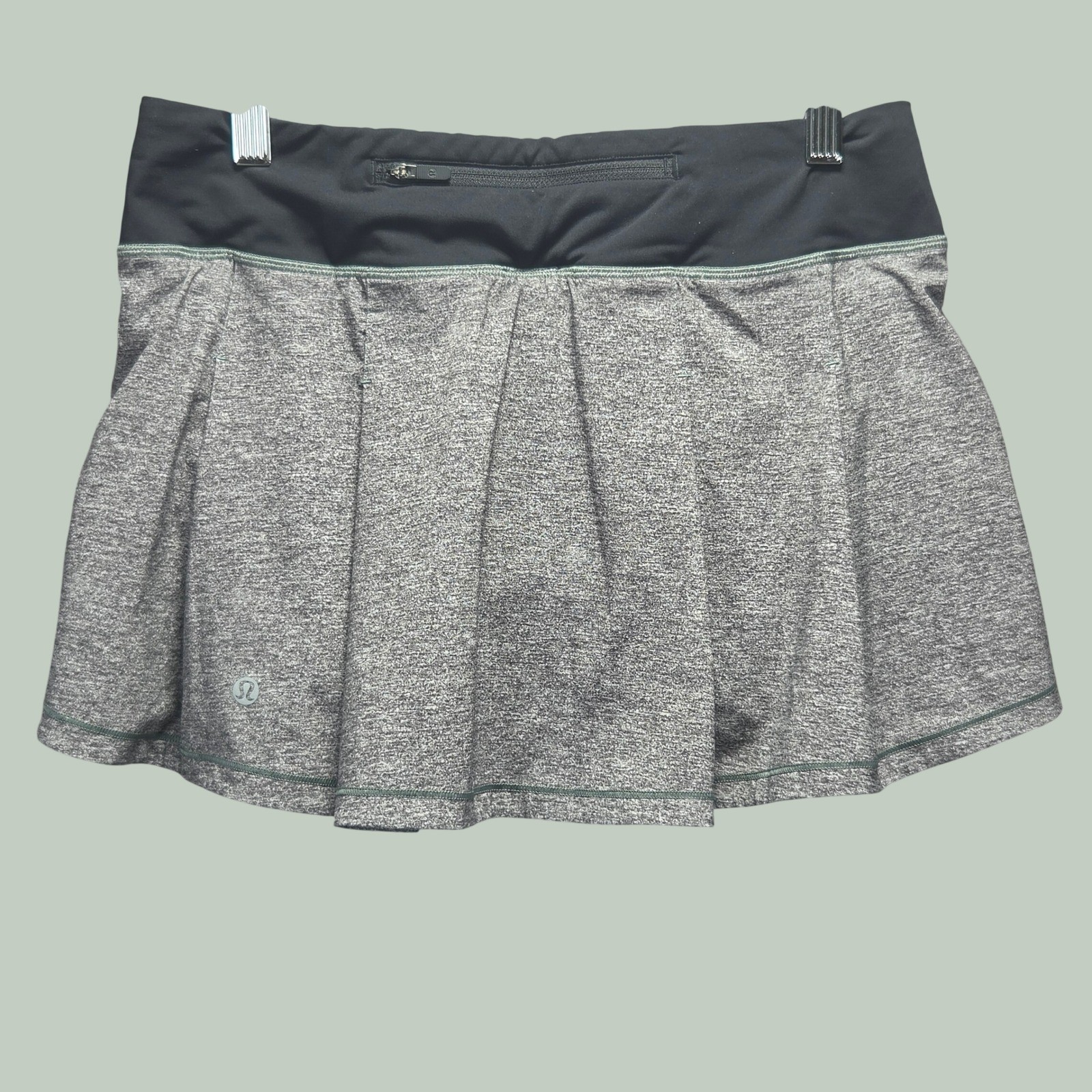 Lululemon Pace Rival Skirt Gray Space Dye Pleated Tennis Skort Size 6 Reg