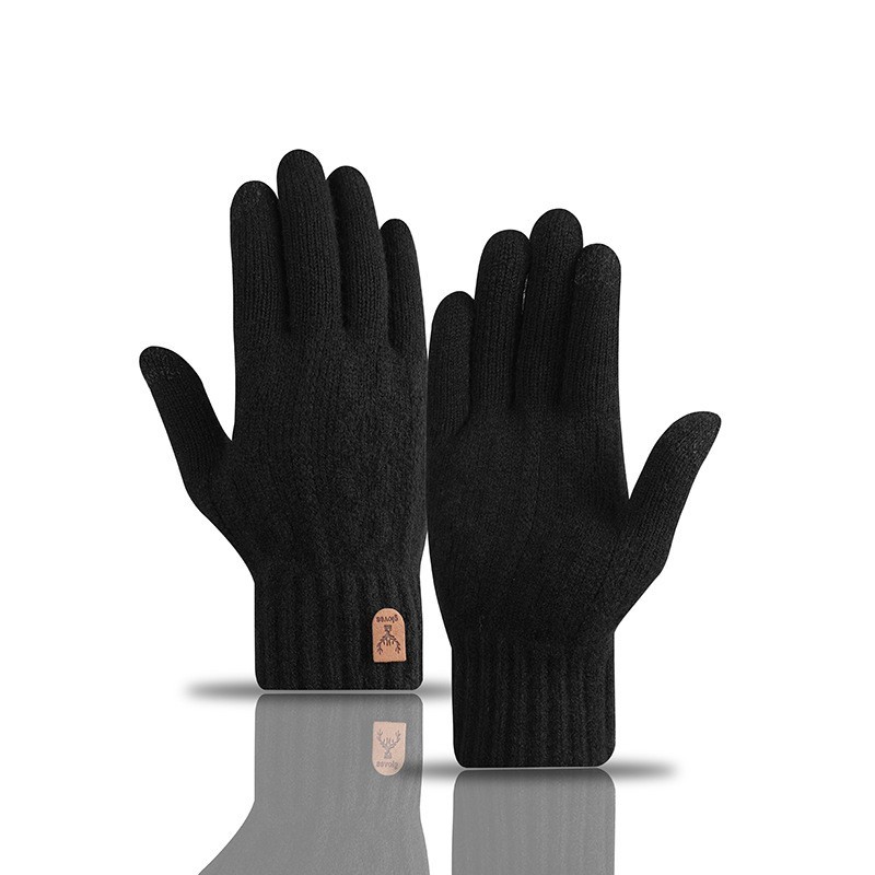 Thermal Winter Gloves-Fleece Lining Touch Screen Knit Stretchy Warm Gloves