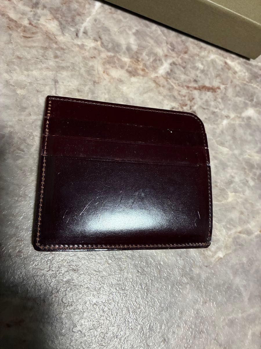 Burgundy Mini Wallet Coin Case with Money Clip 8.7×10.2×1.3cm Bill Pocket Fit