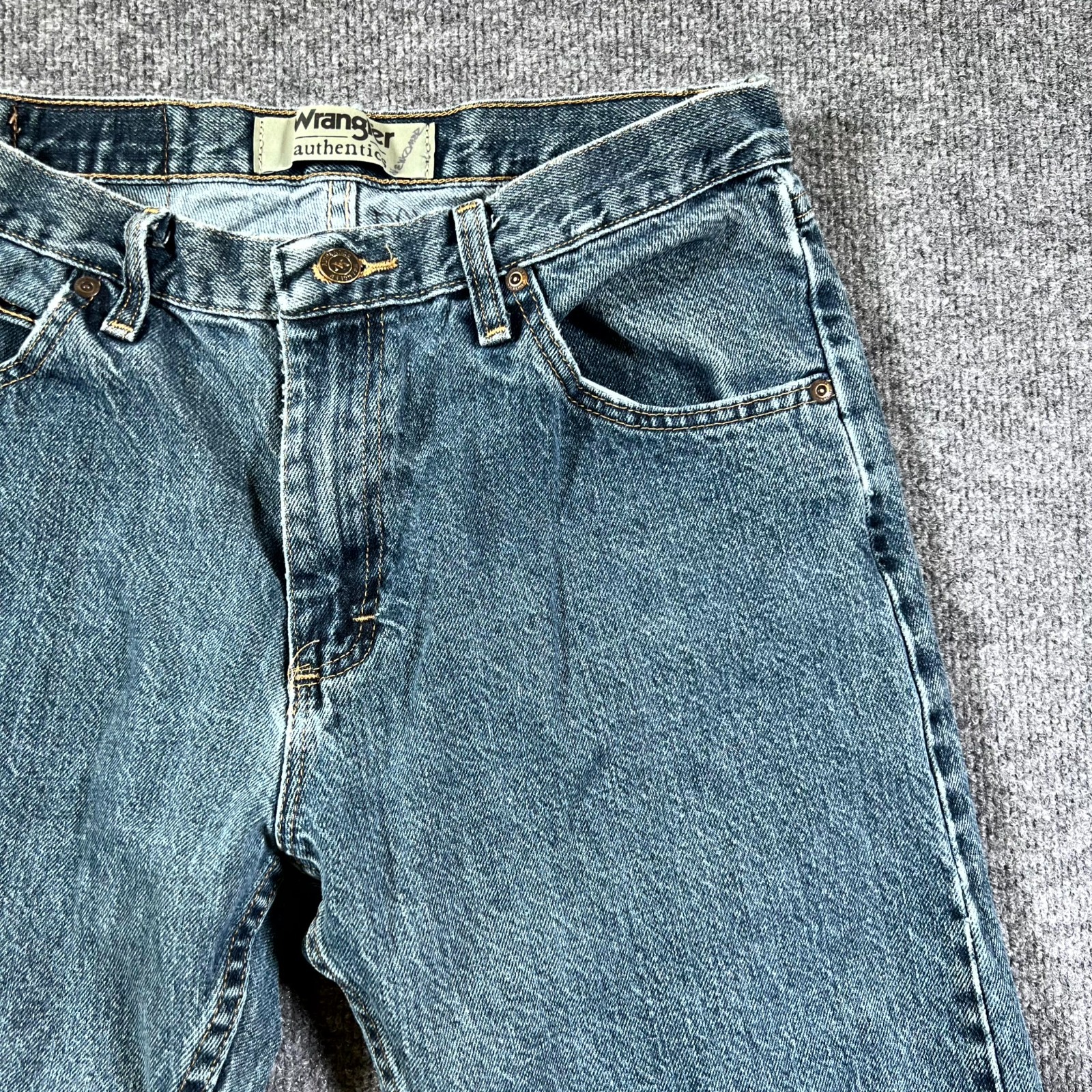 Wrangler Authentics Jeans Mens 32×30 Blue Denim Cotton Regular Fit Straight Leg