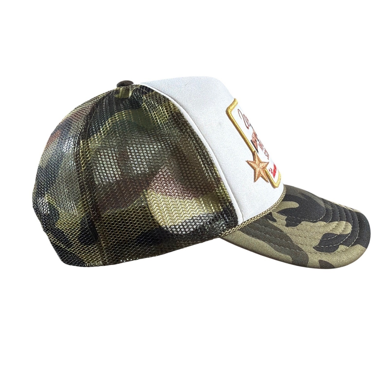 Weatherby Rifles & Scopes Camo Trucker Snapback Hat White Mesh Ram Foam Otto Cap