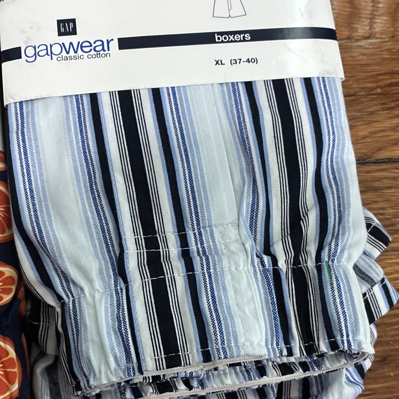 GapBody gapwear Classic Cotton Boxer Shorts XL 2-Pack Multicolor Stripe/Orange
