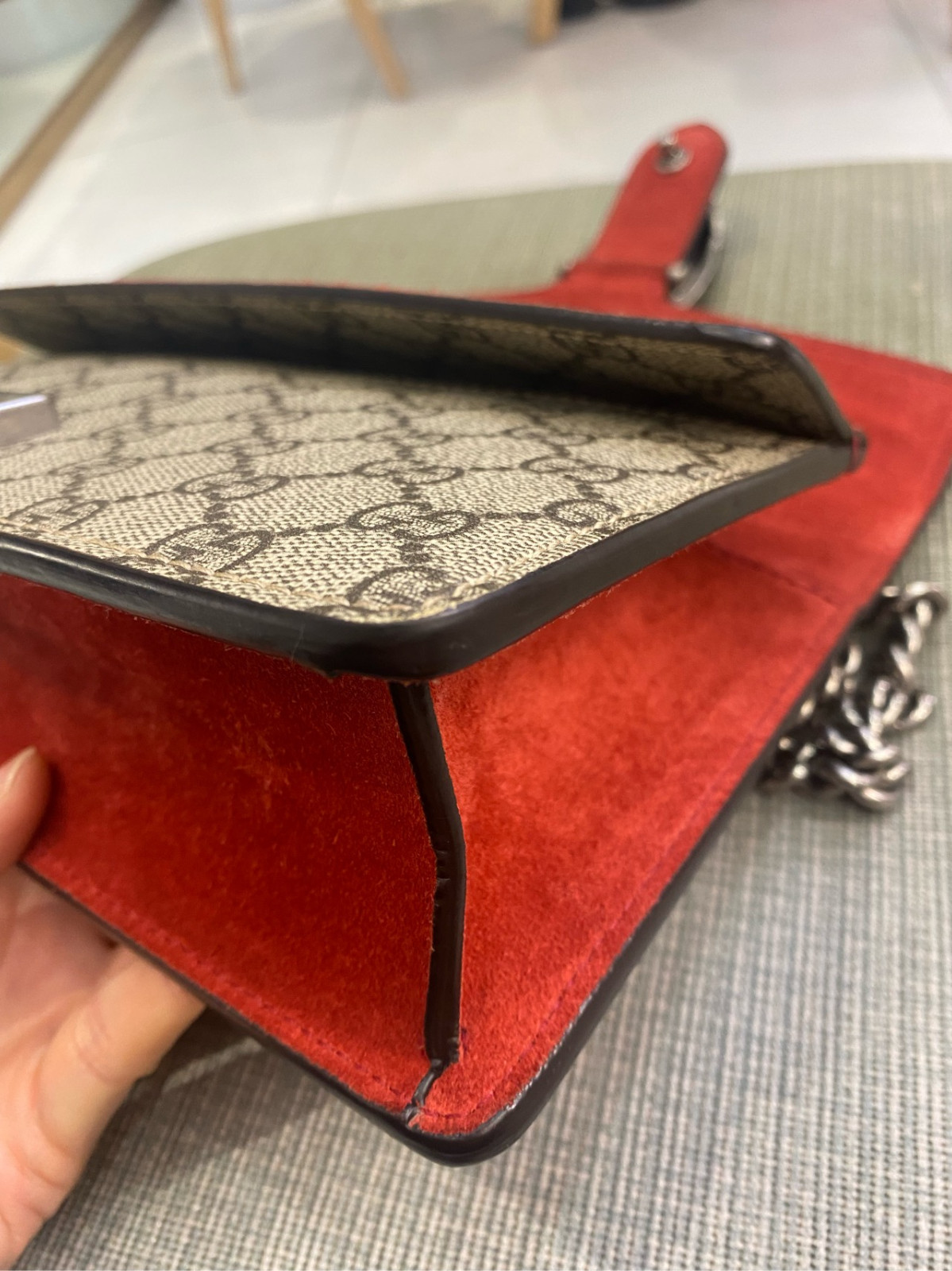 Authentic Gucci Dionysus Medium GG Supreme Canvas and Suede Shoulder Bag eBay AG