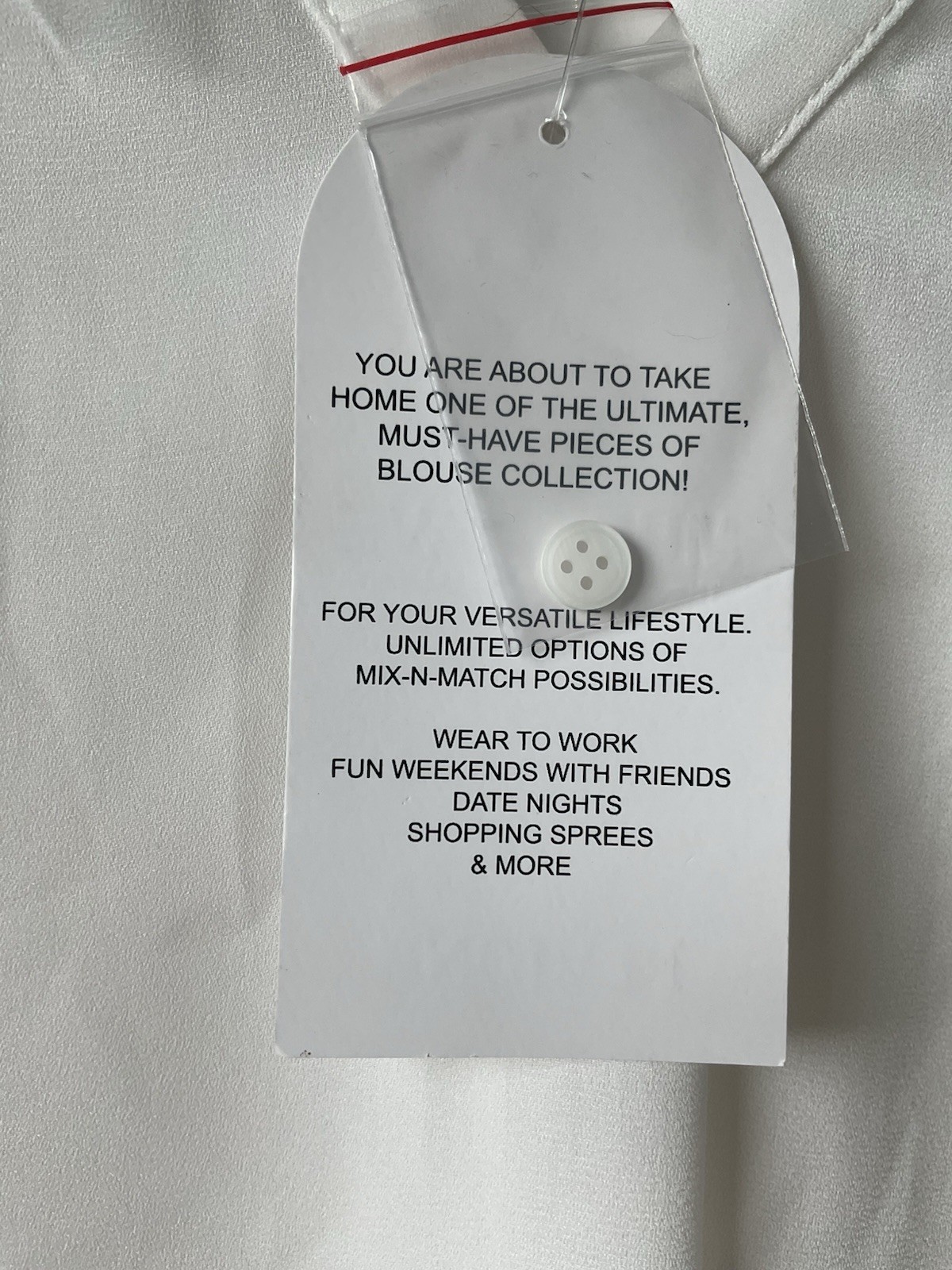 NWT Pleione Off White Wear To Work Blouse Sheer Sz S