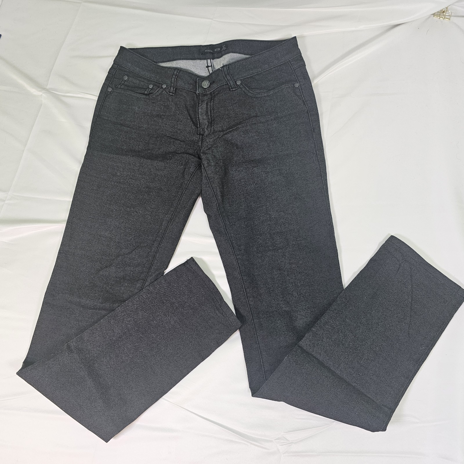 PrAna Size 8/29 Womens Charcoal Grey Organic Cotton Blend Straight Stretch Pants