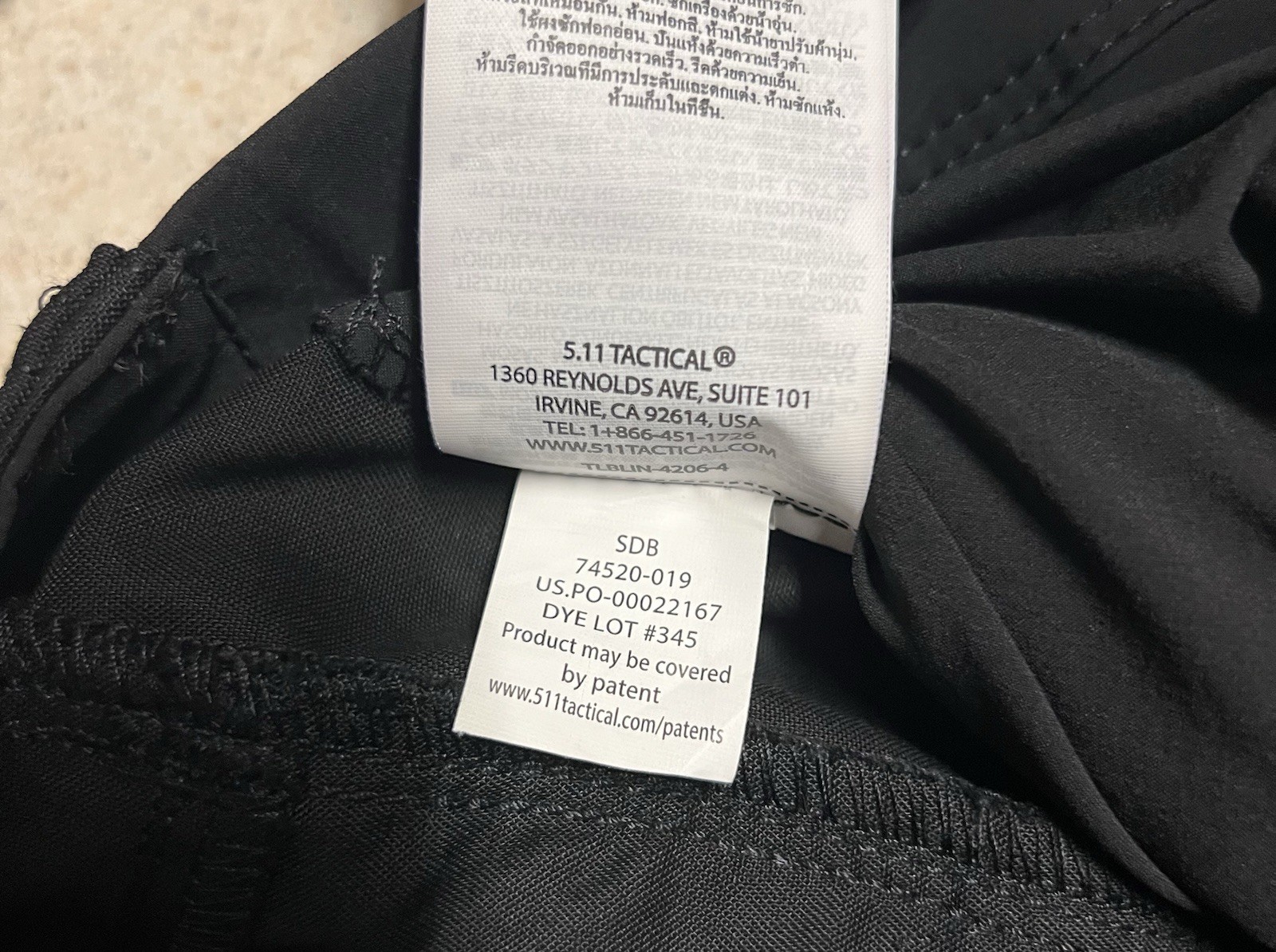 5.11 Tactical Mens Straight Fit Ridge Cargo Pant 40×30 Black