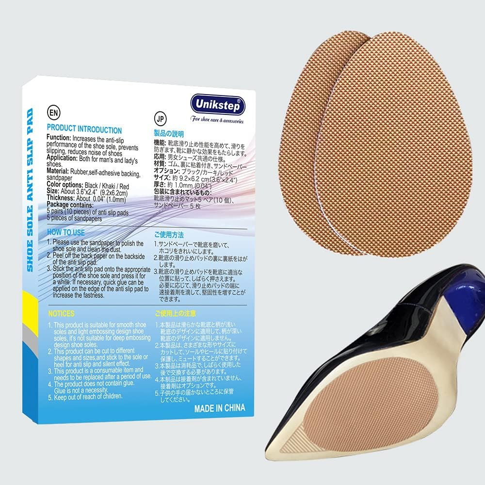 Unikstep 5 Pairs Shoe Sole anti Slip Grips, Non Skid Self Adhesive Rubber Pads,