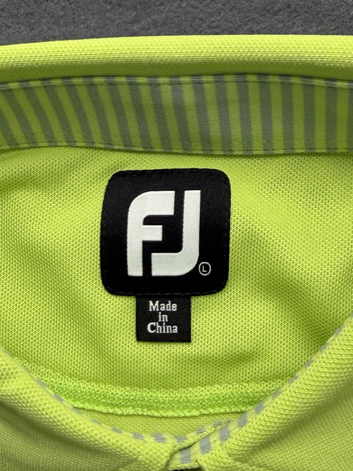 FootJoy FJ Men’s Lime Green Short Sleeve Golf Polo Sz L Performance Bear Lakes