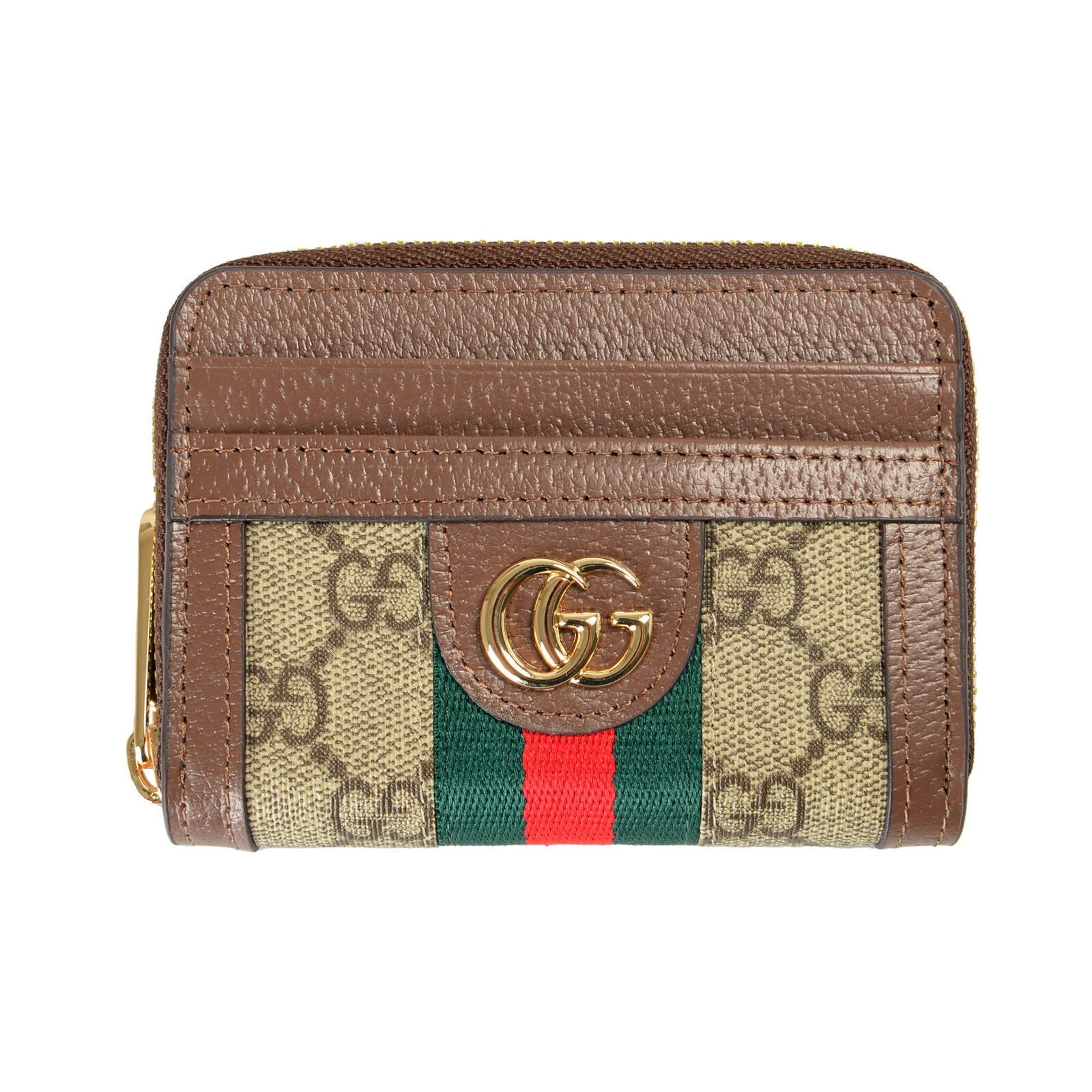 Gucci Women’s Ophidia GG Leather Trimmed Zip Around Wallet Card Case