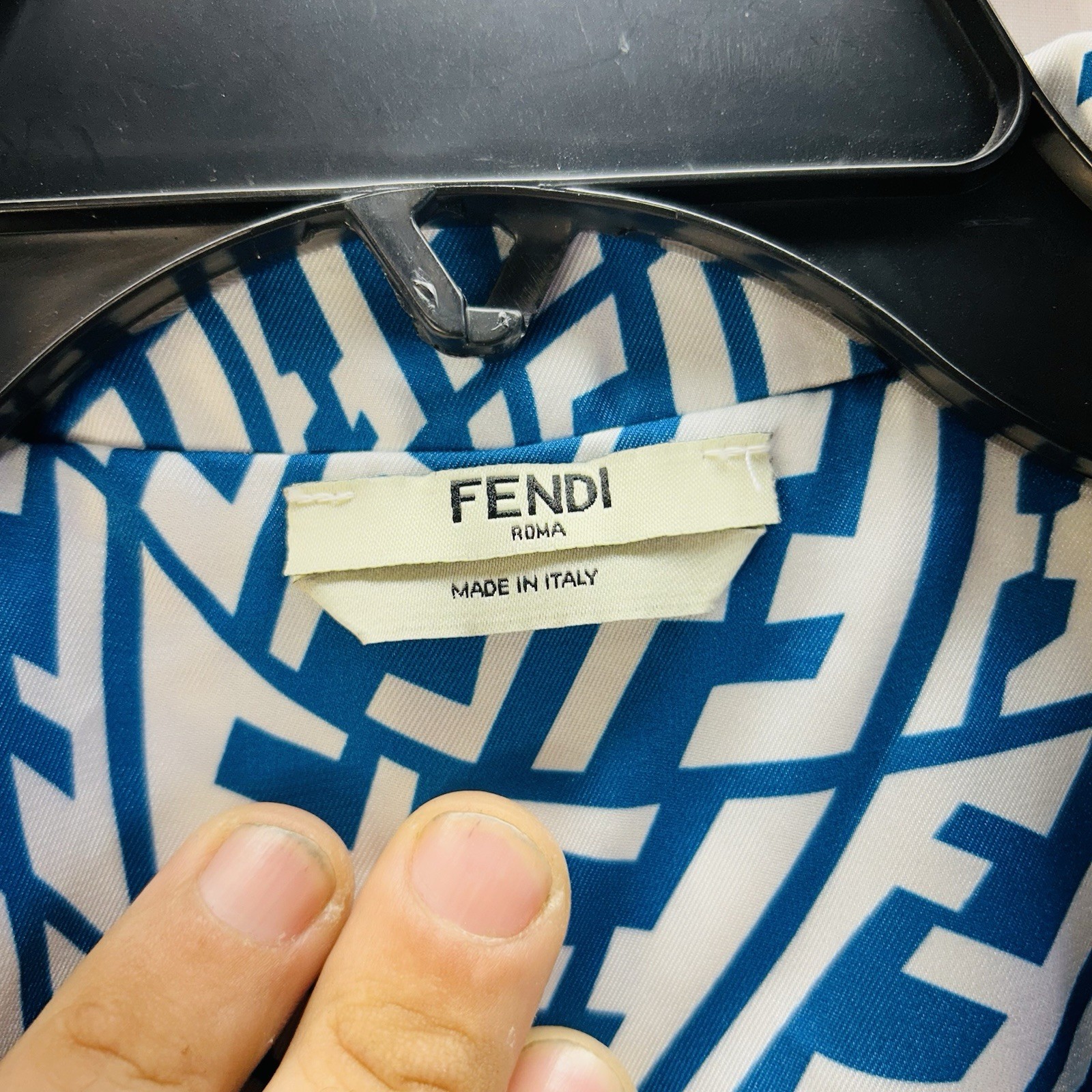 FENDI X SARAH COLEMAN FF VERTIGO SILK TWILL SHIRT Size 36 S/M