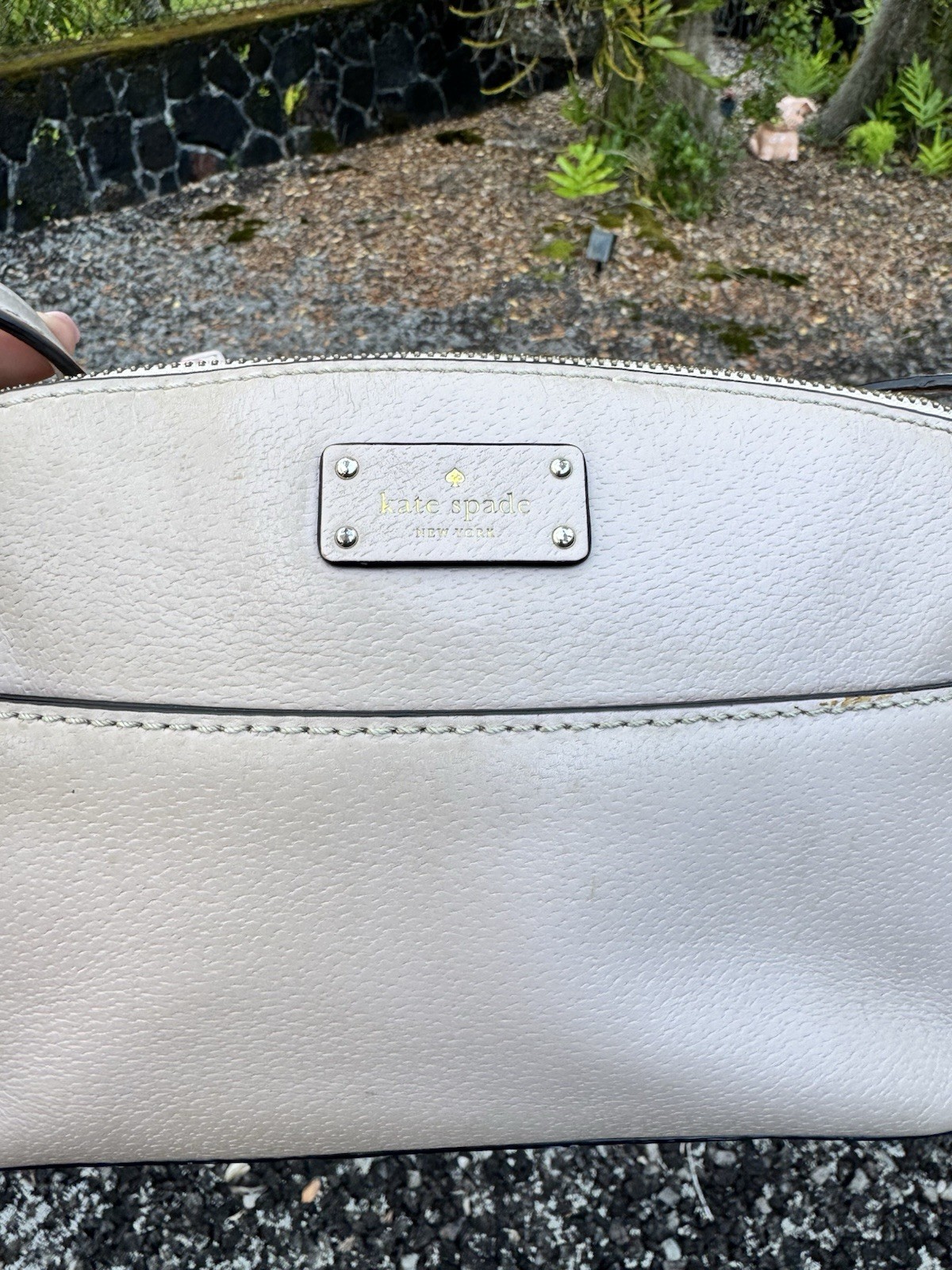 Kate Spade New York Pebbled Leather Crossbody Bag Light Taupe Beige