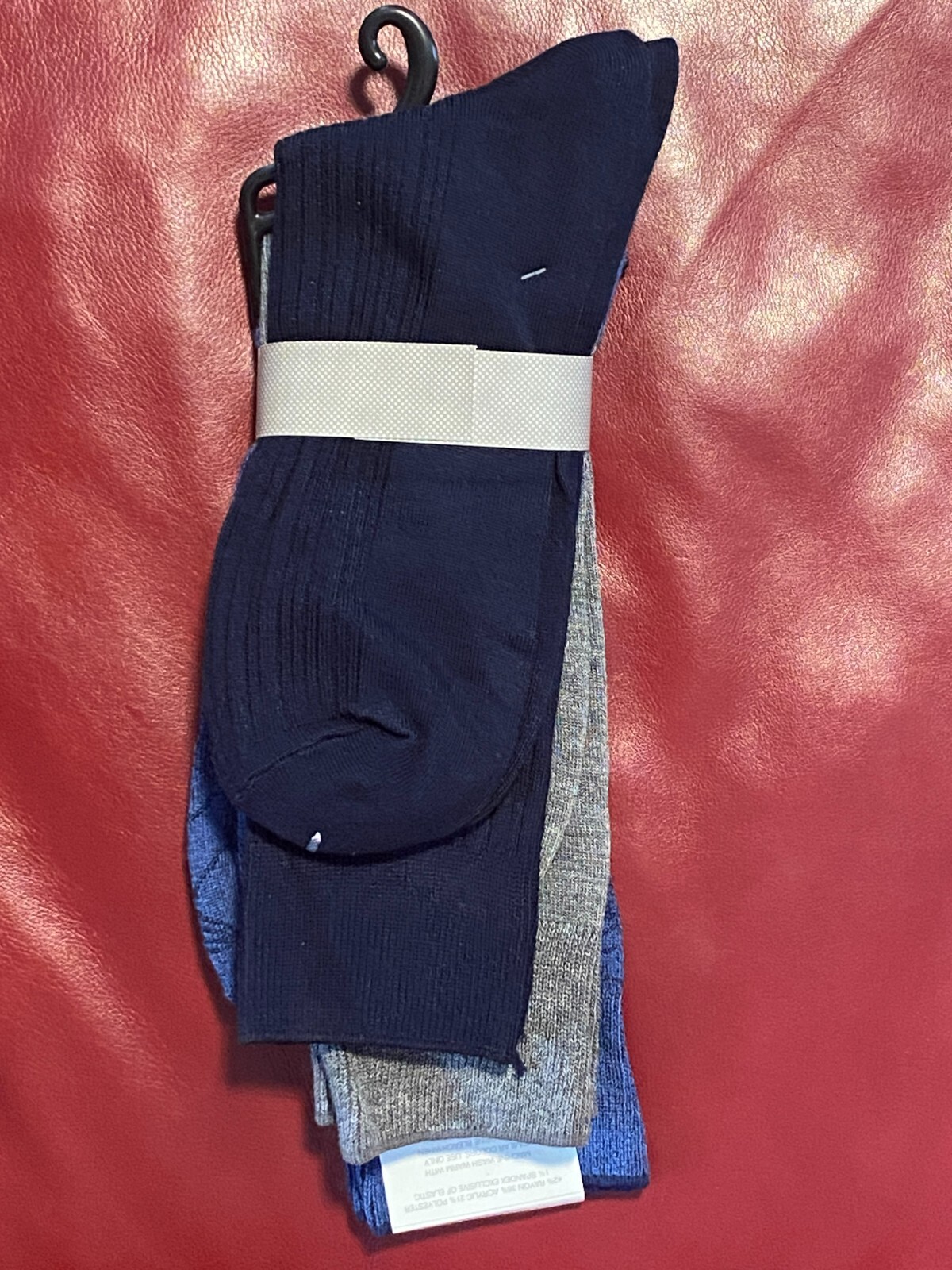 $16 PERRY ELLIS Dress Socks | 3 Pair | Blue Grey | Shoe 7-12 Sock 10-13