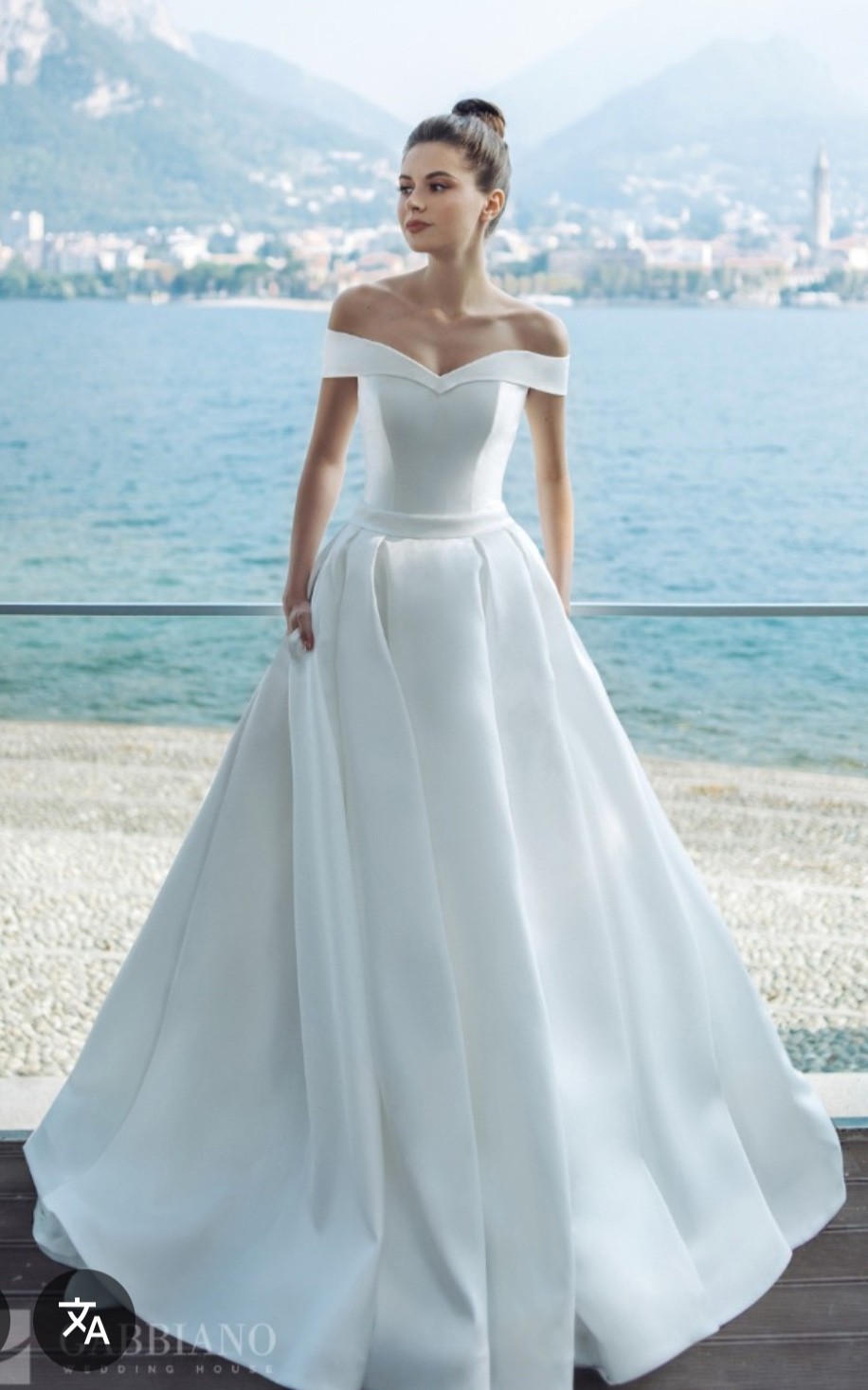 wedding dress gabbiano I9027 size 44 EU, 12 US color milk