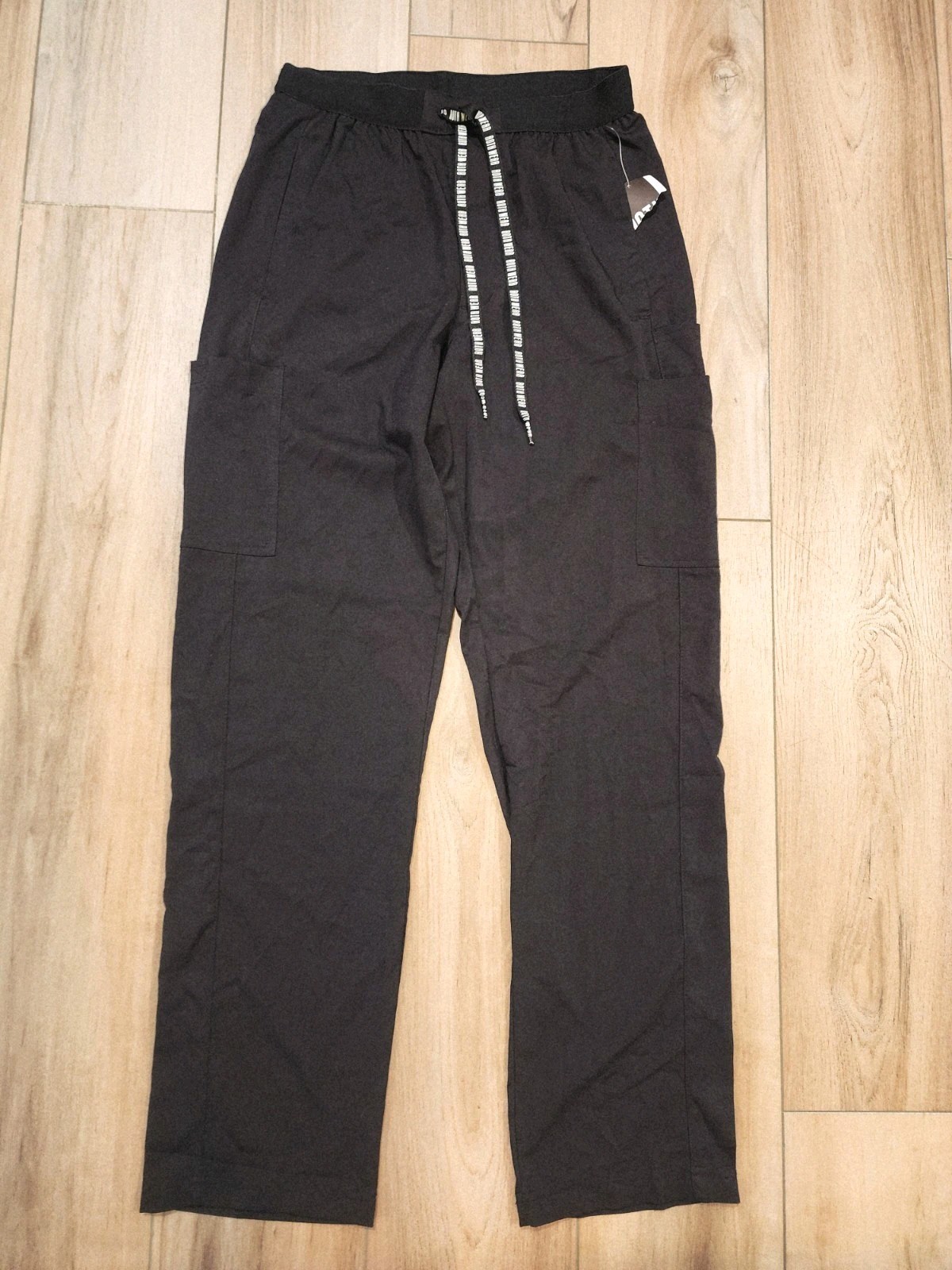 Rothwear Men Black Cargo Scrub Pants #7779 Size SMALL Polyester Rayon Spandex