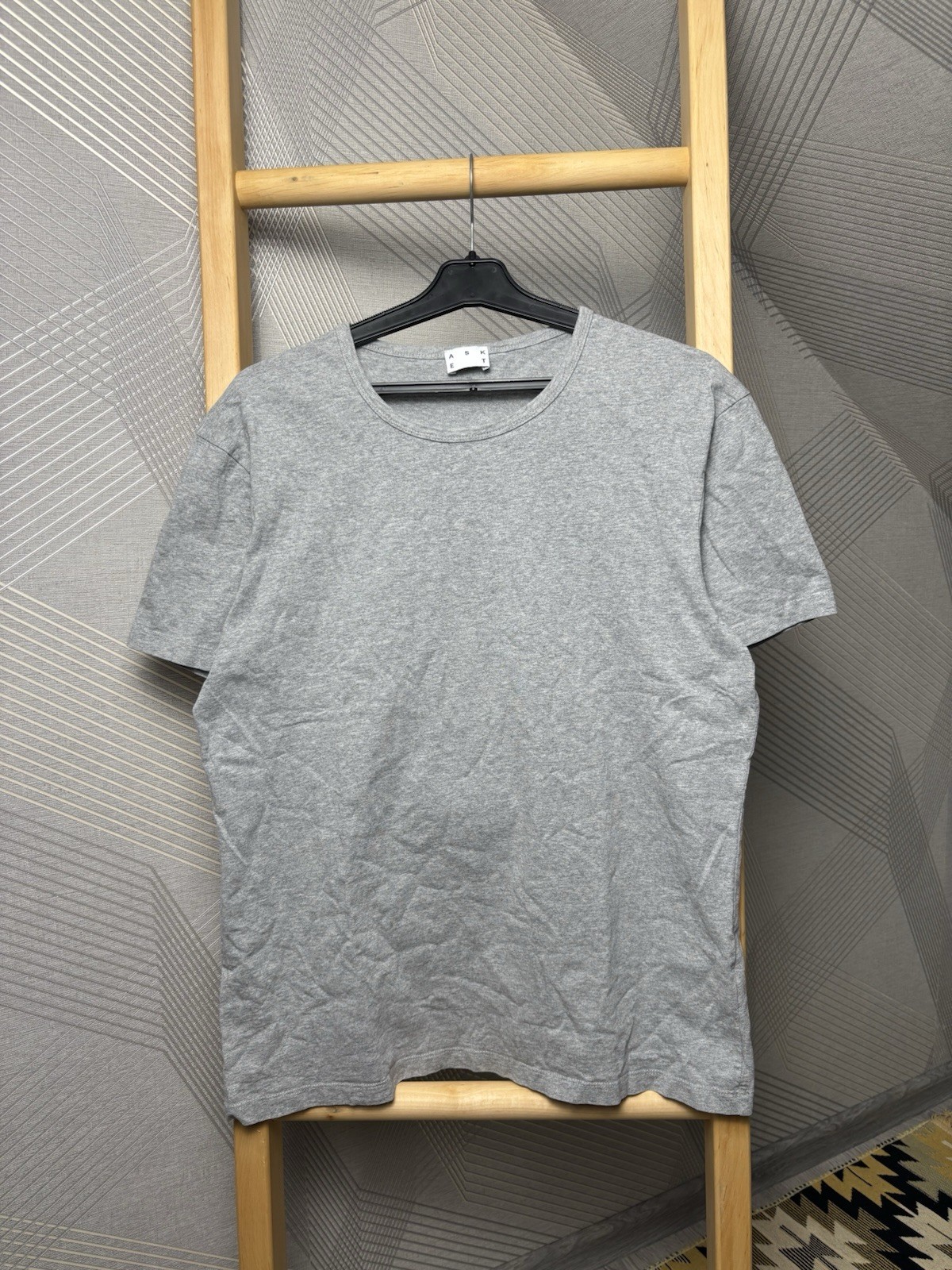 ASKET T-shirt Grey Premium Organic Cotton Size M short Basic Crewneck