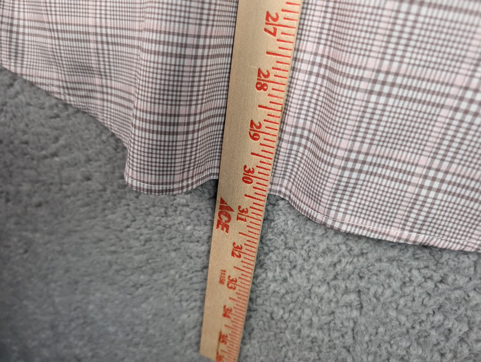 Tom Baine Shirt Mens Large Pink Gray Plaid Button Down Slim Fit Stretch Casual