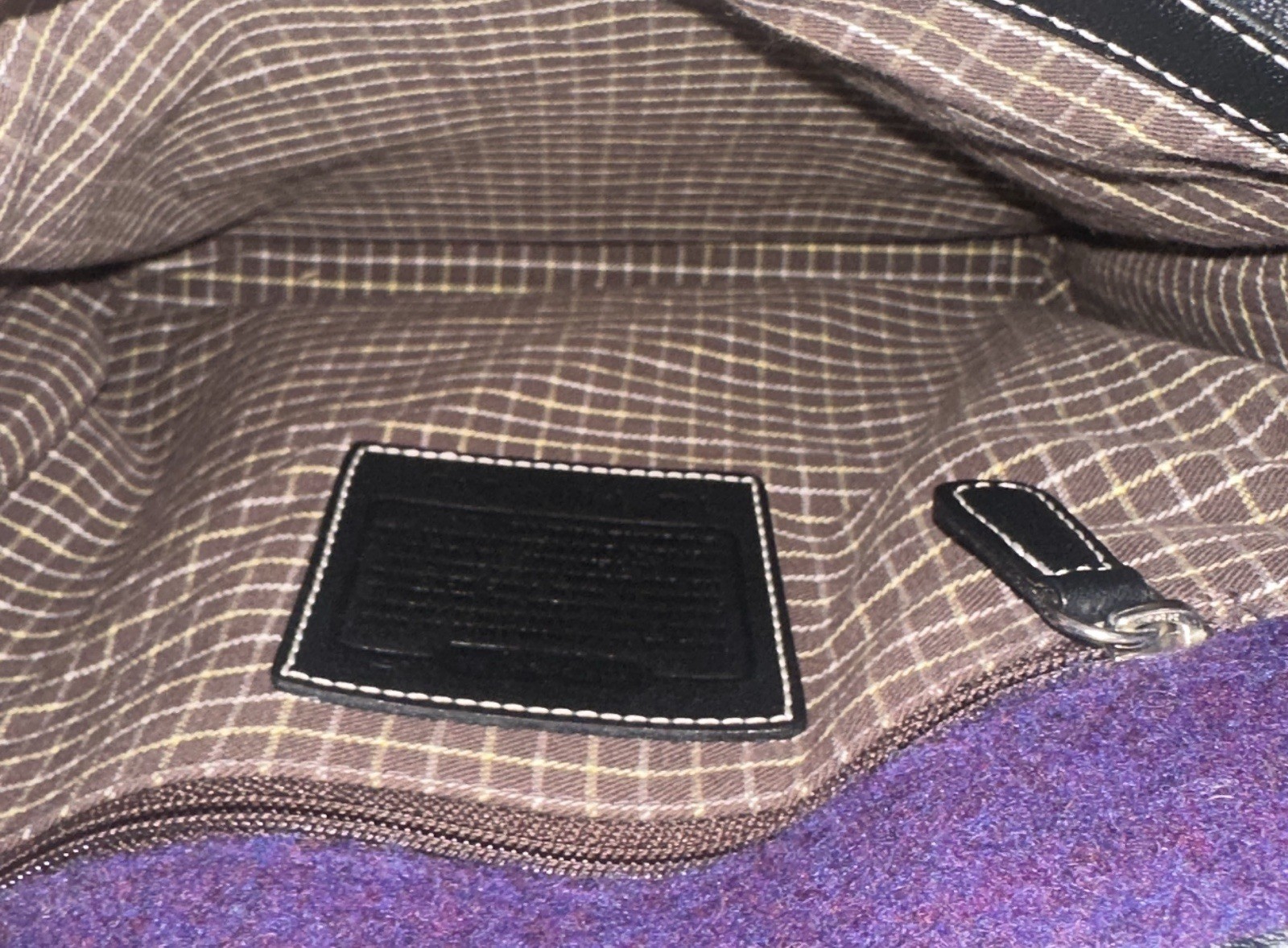 Vintage COACH 8129 Rare Pink & Purple Limited Edition Wool Tote Handbag
