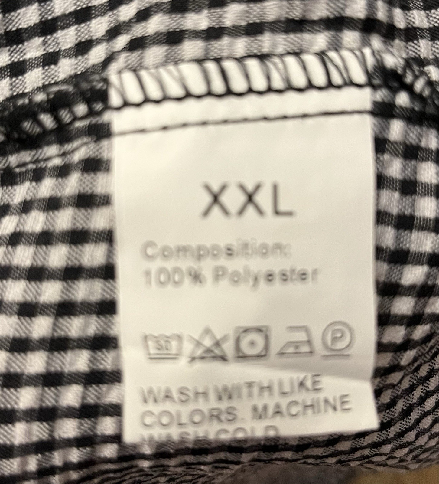 Ladies XXL Blouse Black White Seersucker Smocked Ruffle Easy Care NWOT