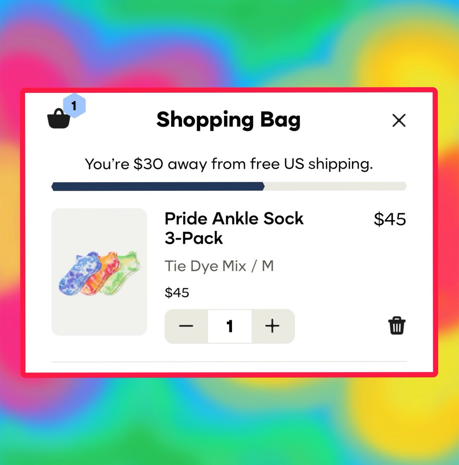 NEW/AUTHENTIC Bombas Ankle Socks 3 Pair Rainbow🏳️‍🌈’90s Tie-Dye Women’s Size M