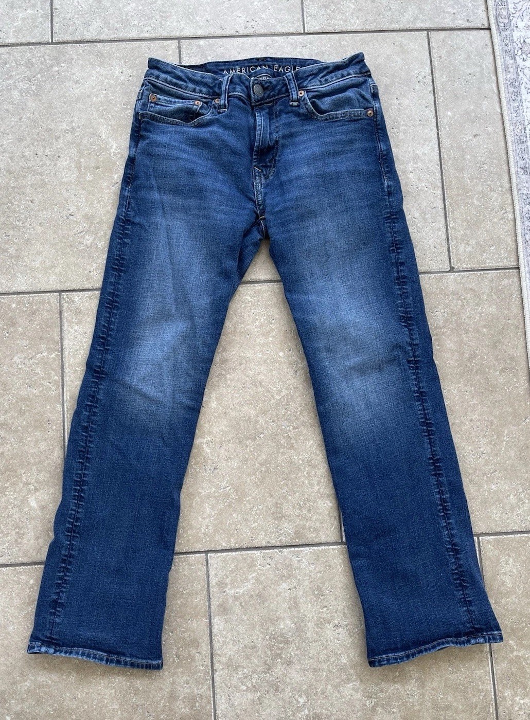 American Eagle Airflex+ Bootcut Stretch Jeans Medium Wash Blue Denim Men 28×30