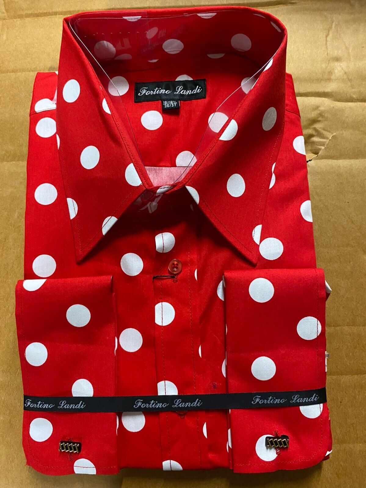 Men’s 100% cotton Polka Dot Design Dress Shirt Style AH616