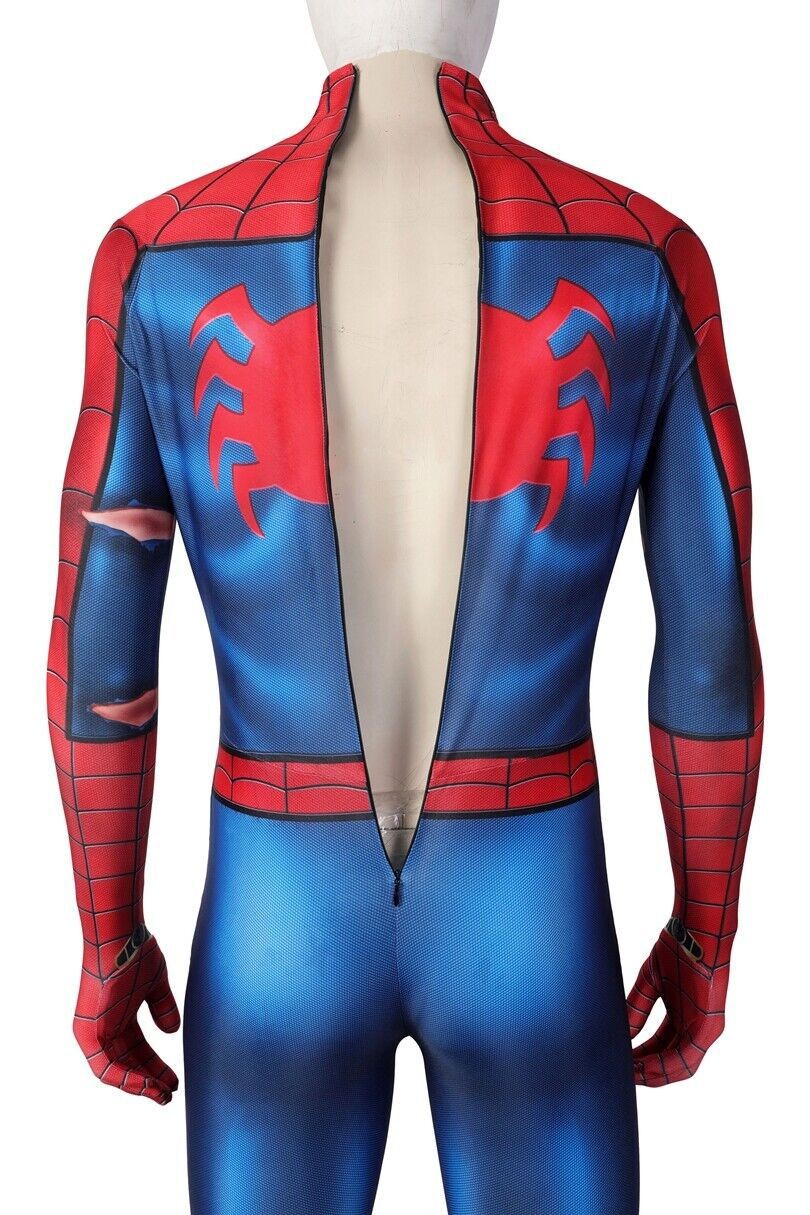 Cool PS5 Damaged Spiderman Jumpsuit Cosplay Spider-Man Bodysuit Suit Halloween