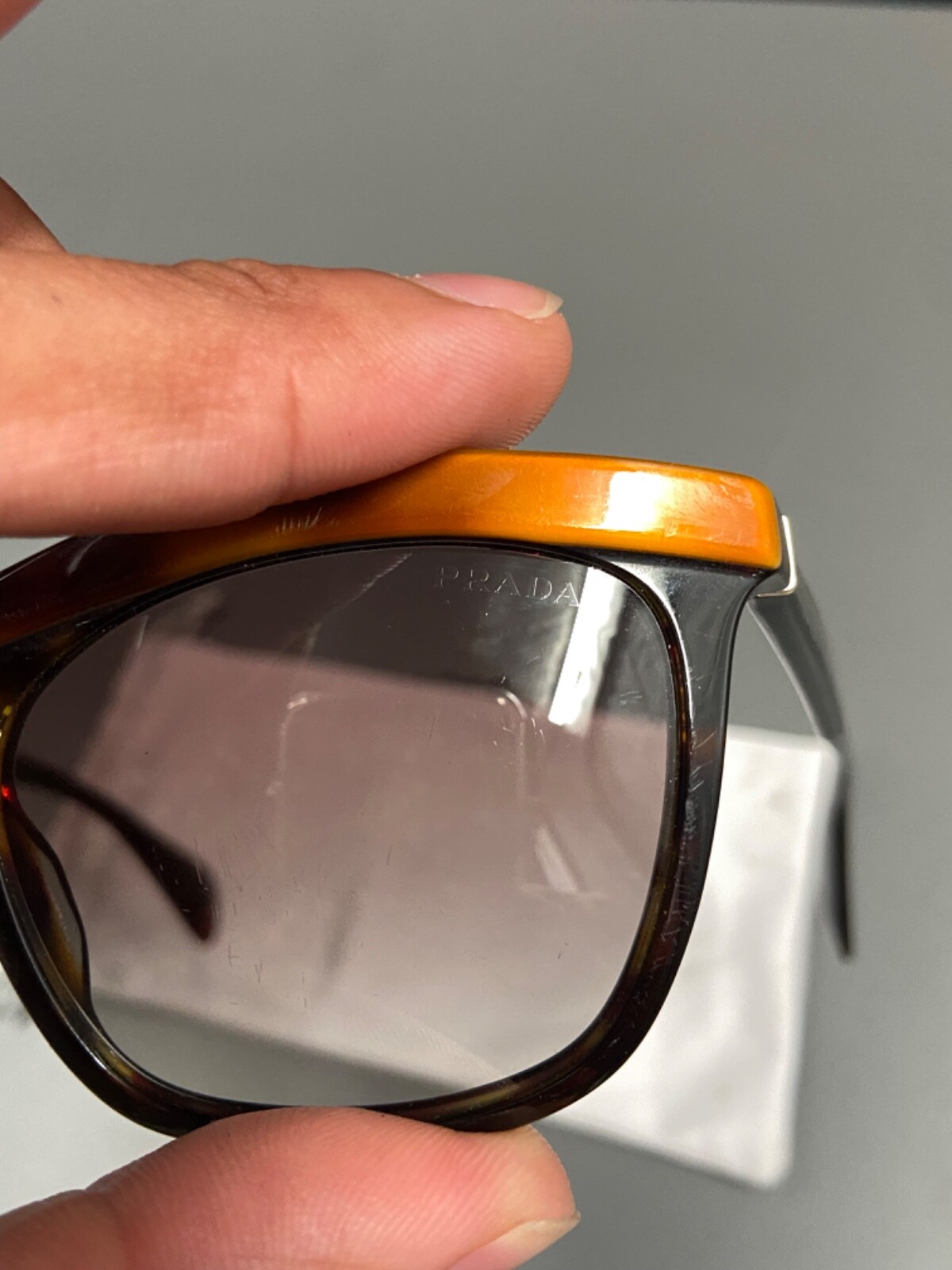 Prada SPR 19P MA4-0A7 55 Havana Black Tortoise Frames Authentic Sunglasses