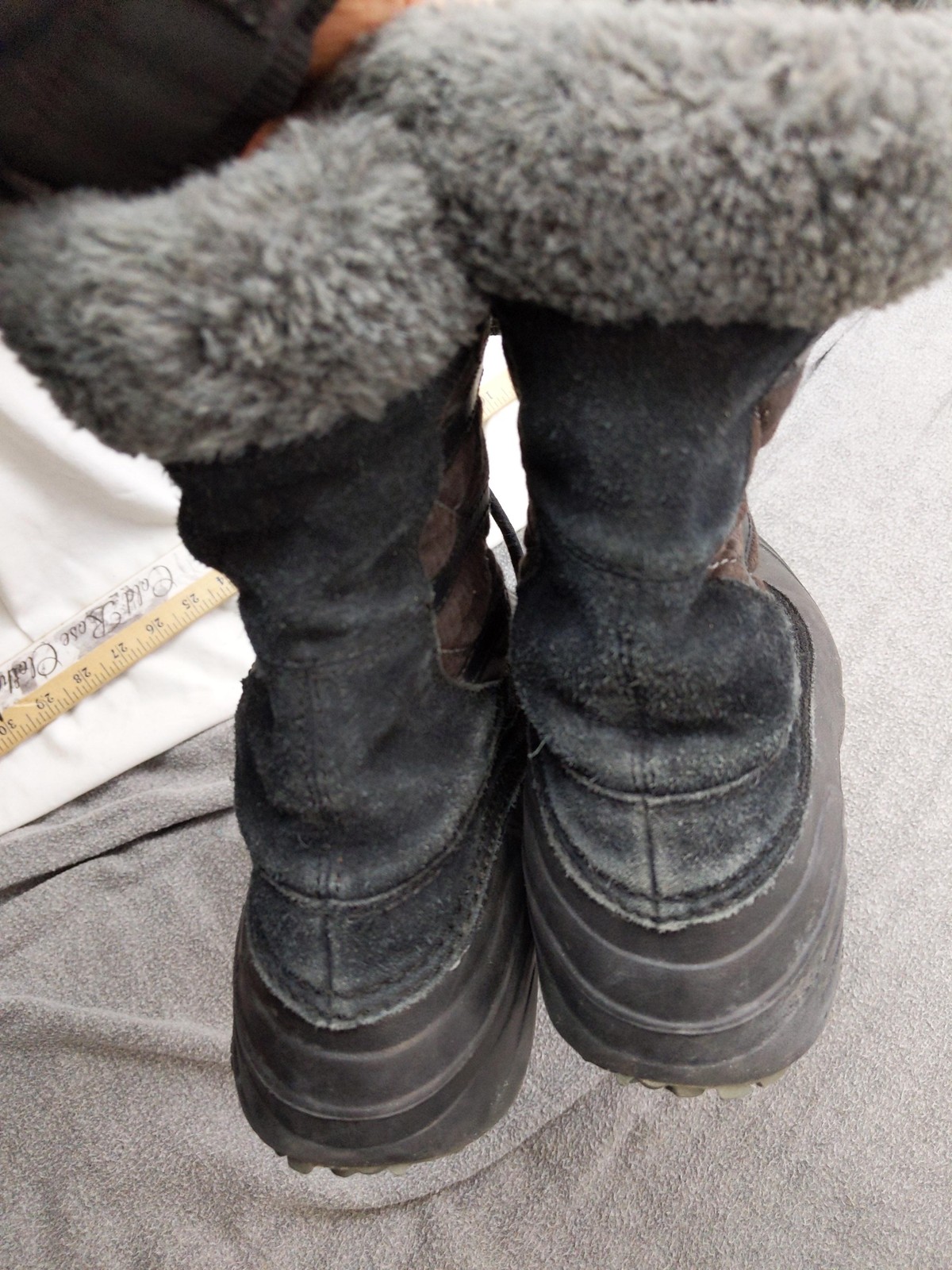 Columbia Snow Boots Womens Size 9 41 Black Suede Mid Calf Winter Insulated
