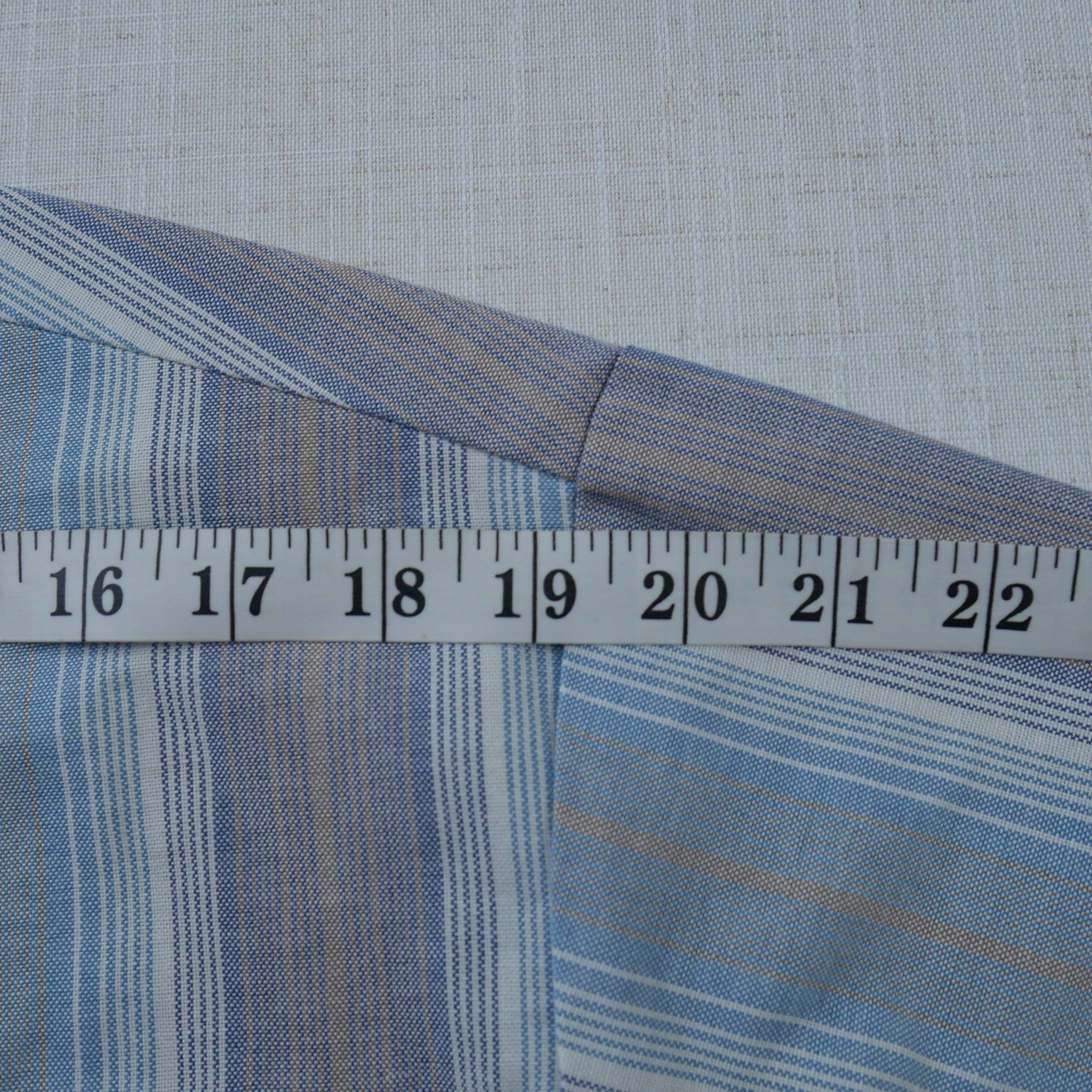 Vintage Puritan Mens 2XLT Striped Button Down Shirt Blue Olive Gold Long Sleeve