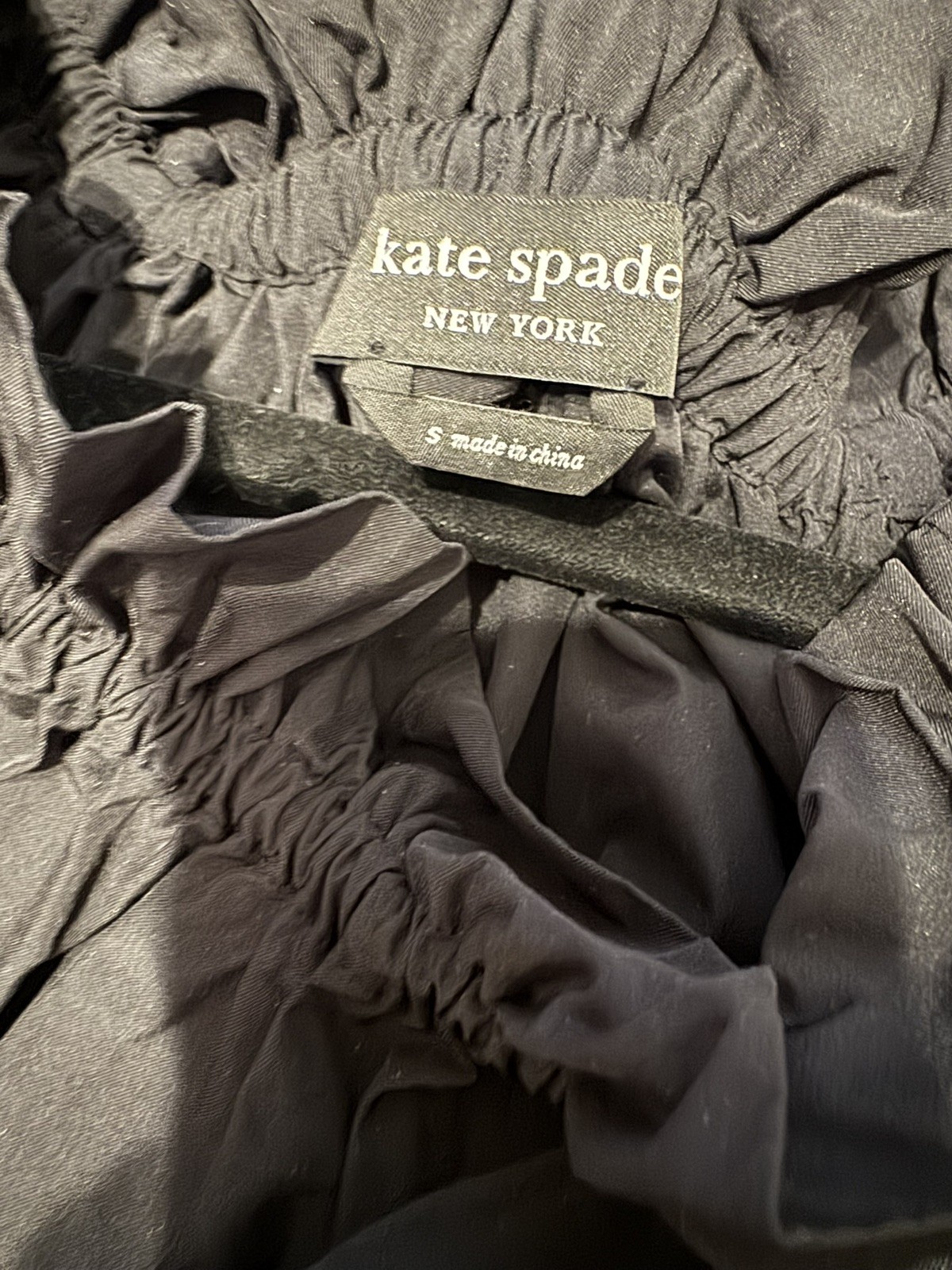 Kate Spade New York BLACK TAFFETA JUMPSUIT
