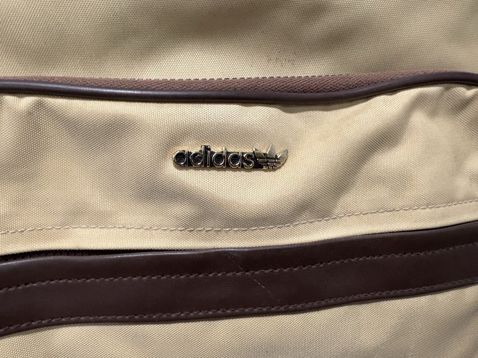 Vintage Beige Adidas 1980’s Shoulder Bag 12″ X 8″ X 12″ Art No 40230 Retro Style
