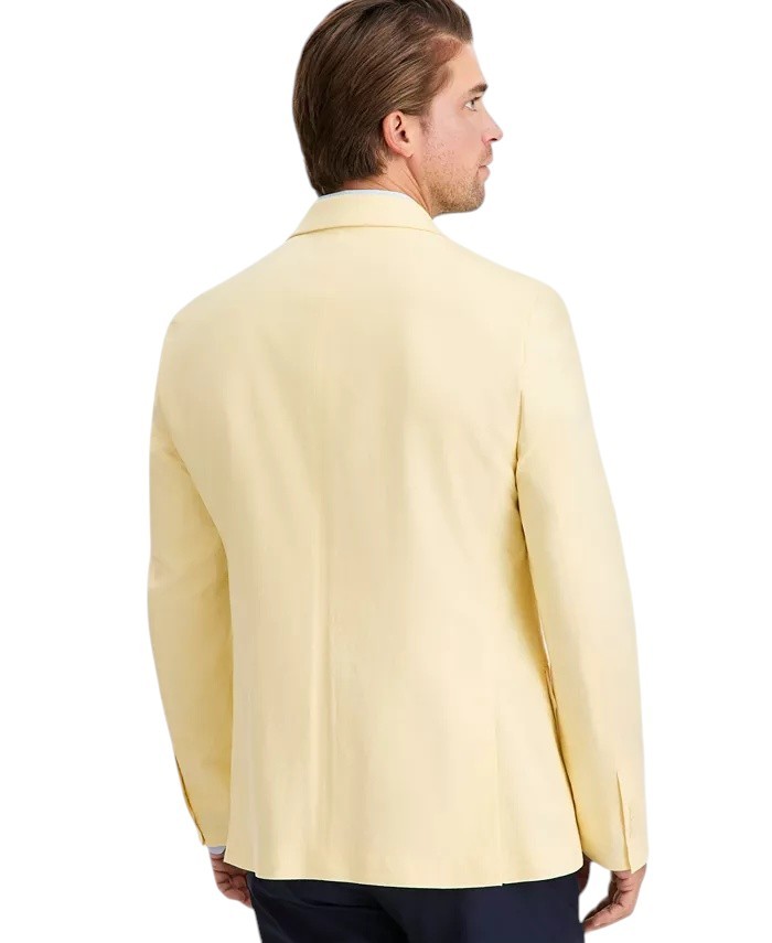 Tommy Hilfiger Mens Modern fit Linen Sport Coat Blazer 44 R Yellow Solid