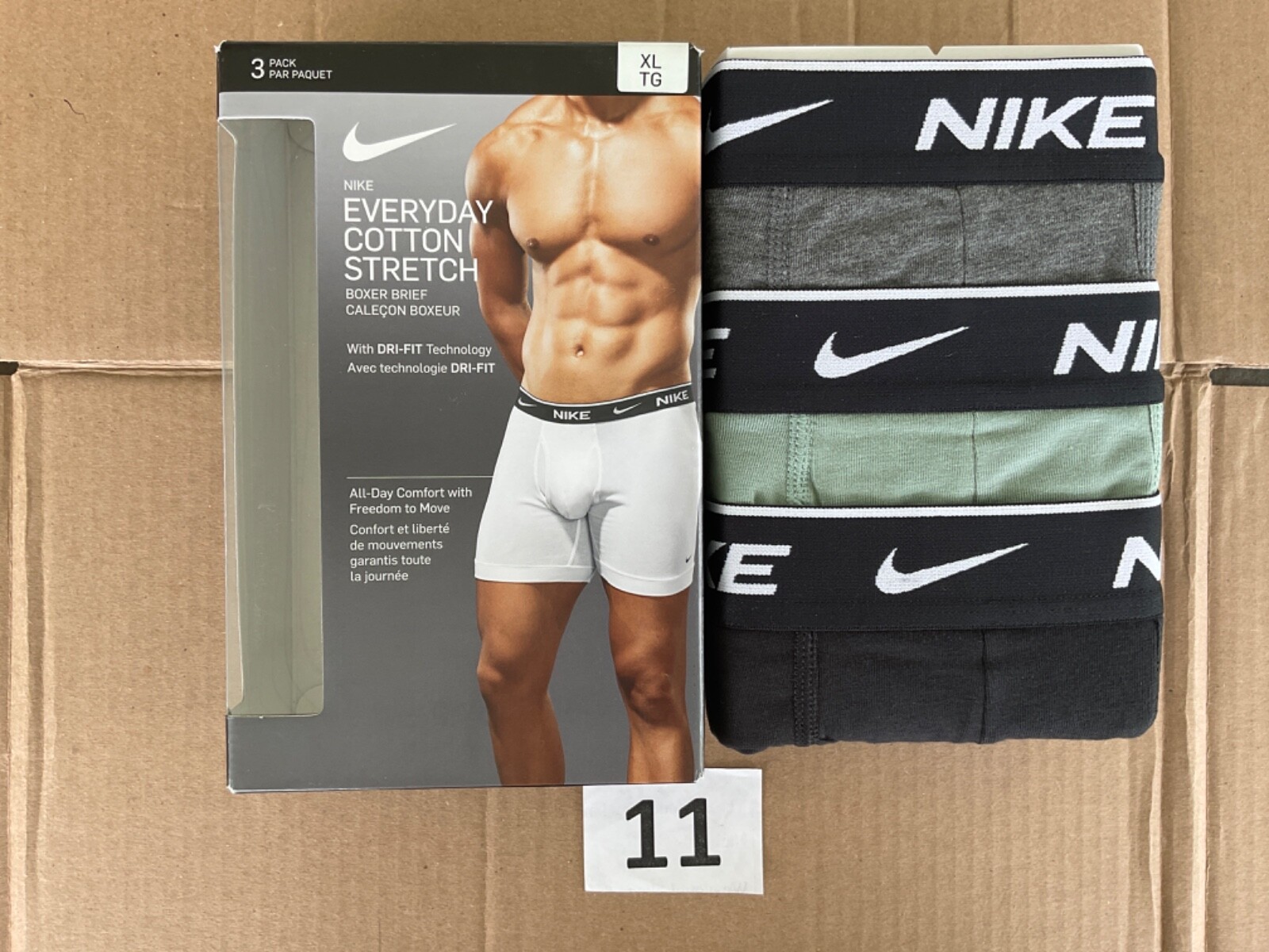 Nike Essential Cotton Stretch 3-Pack Boxer Brief Dri New Various Color Blue Pink