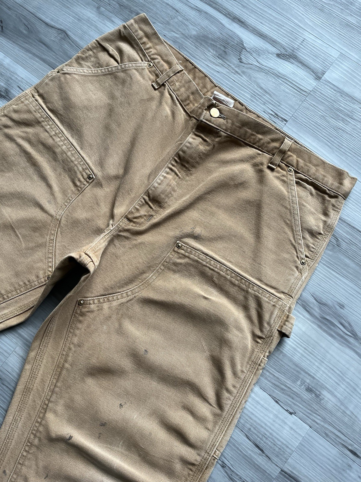 Vintage 1999 Carhartt B01 BRN Double Knee Carpenter Pants – 39×31 FADED