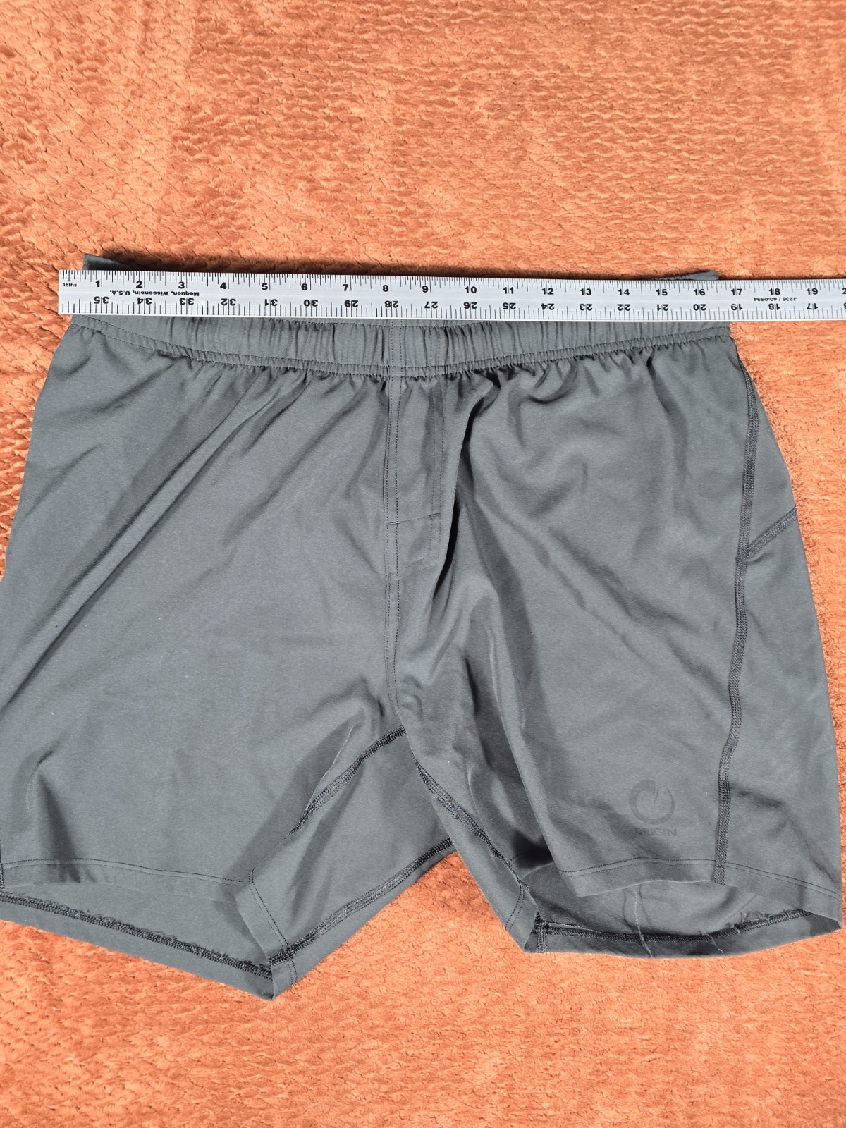ORIGIN Mens Medium Athletic Training Shorts Gray Gym Workout Running 7 Inseam