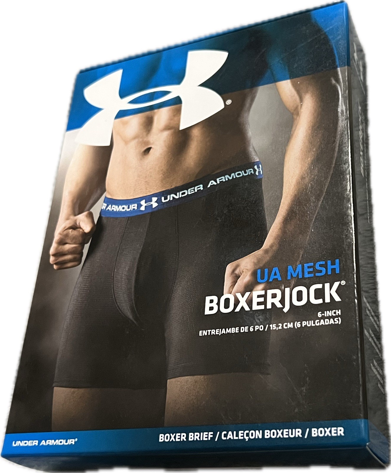 Under Armour Mesh Boxerjock XL Boxer Briefs 6″ (3) black (1) yellow-4 pair total