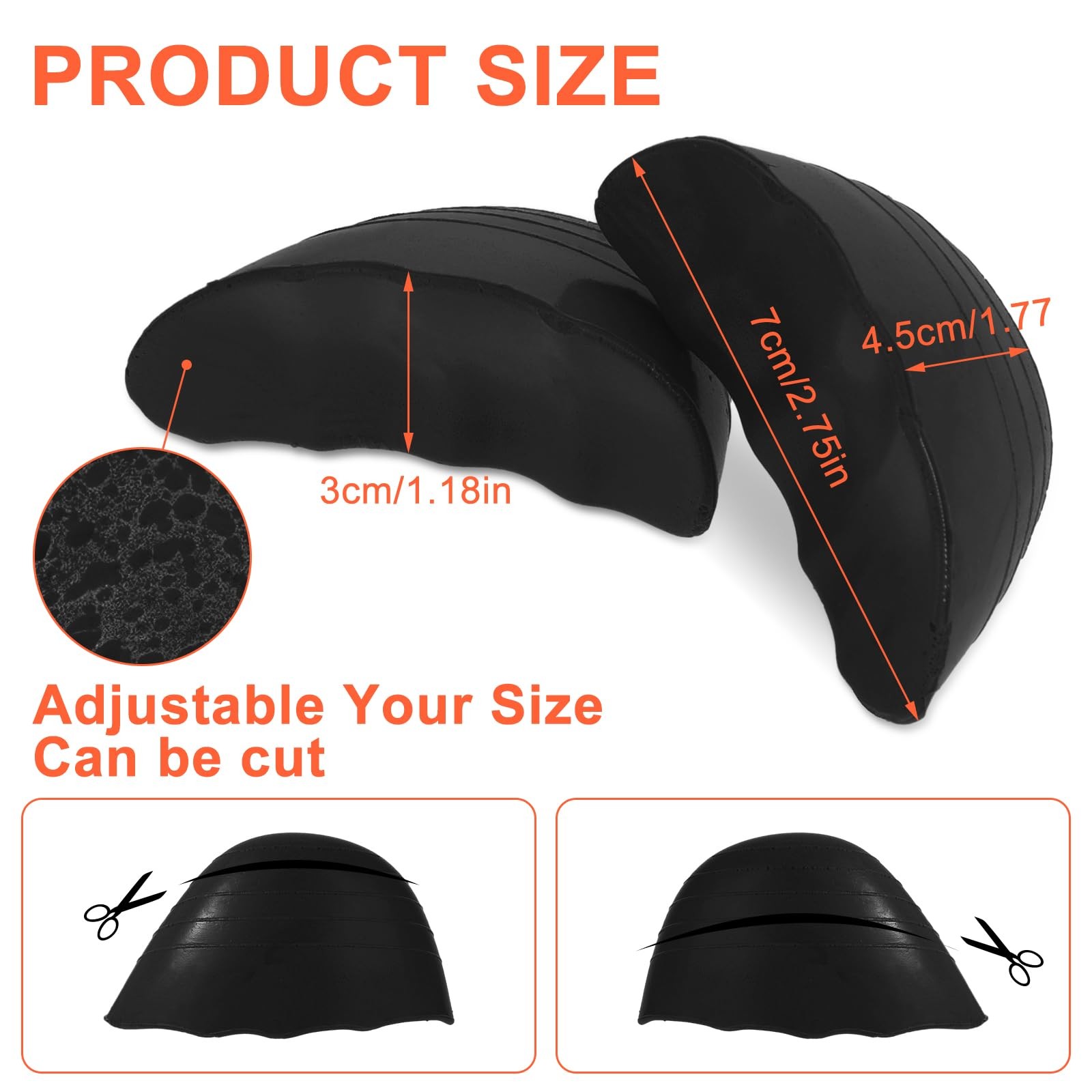 6PCS Shoe Filler Insert for Loose Shoe,Toe Cushion Fillers Make Shoes Fit(Black)
