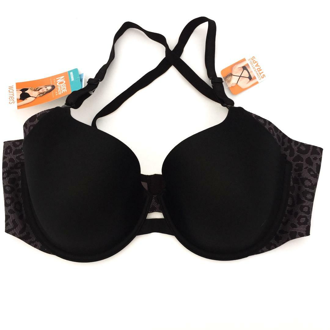 Warners NO SIDE EFFECTS Underwire Bra Convertible Straps Black or Ivory RB5781A