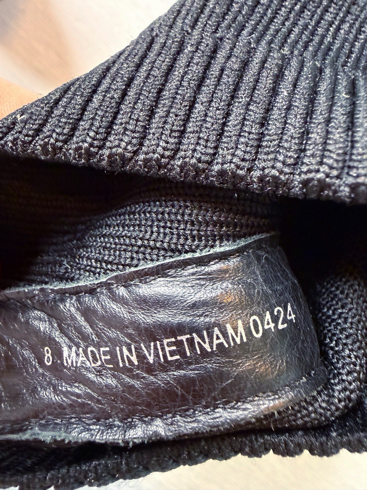 Everlane The Glove Boot Rib Knit Ankle Sock Boots Size 8 Black ReKnit Block Heel