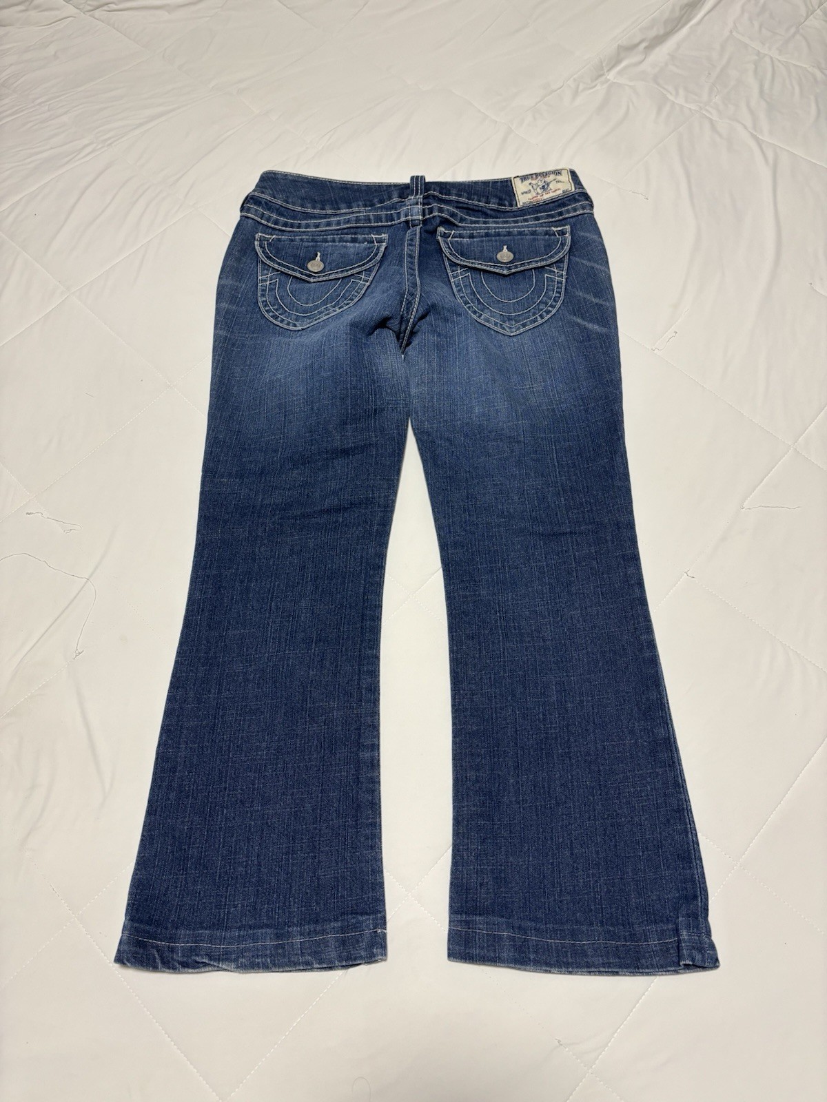 Cropped True Religion Becky Denim Bootcut Jeans Size 30 Stretch Essential Y2K