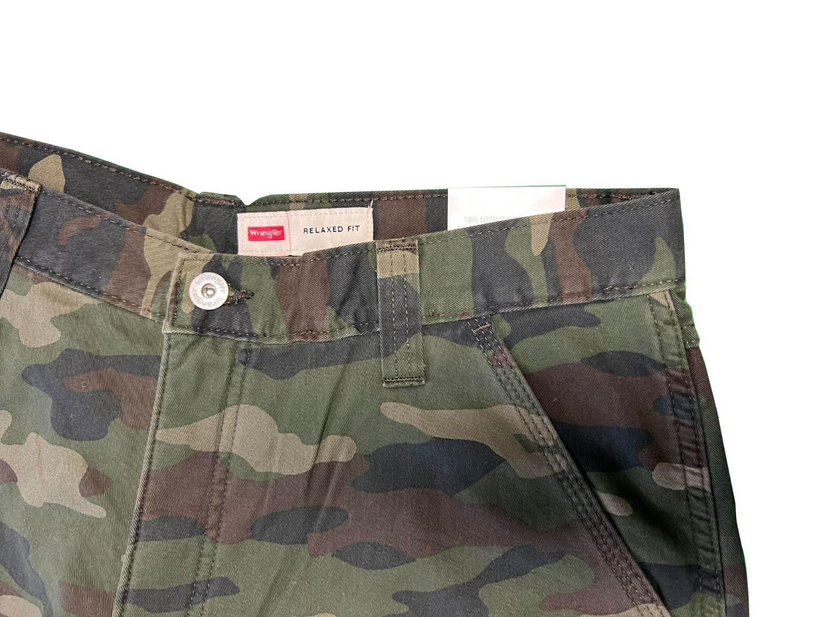 Wrangler Men’s Smooth Camo Pant Fleece Lined Cargo Relaxed Fit Five Star (S02)