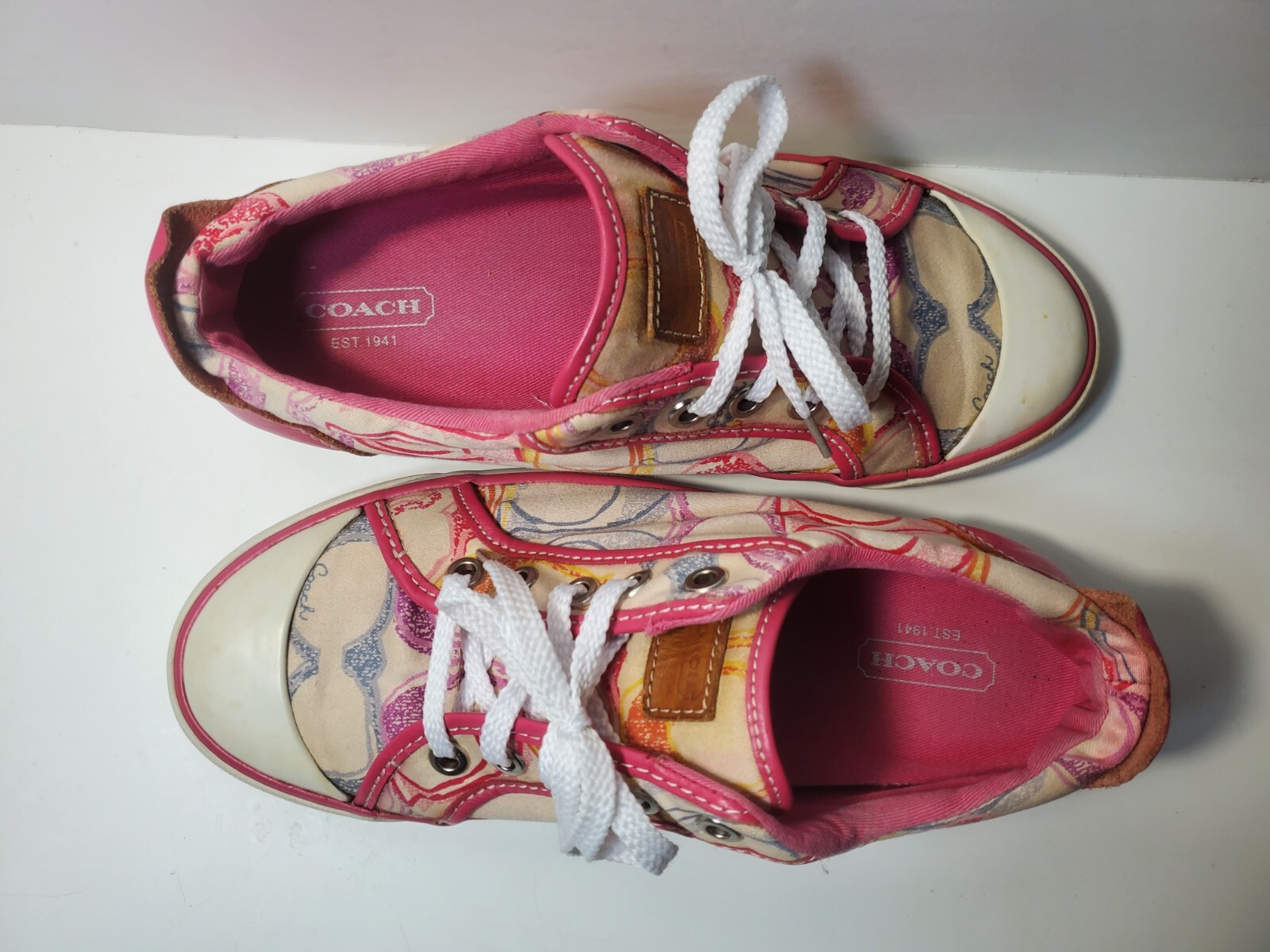 Coach Barrett Multi Dream Pink Multicolor CC Monogram – Size 7.5B
