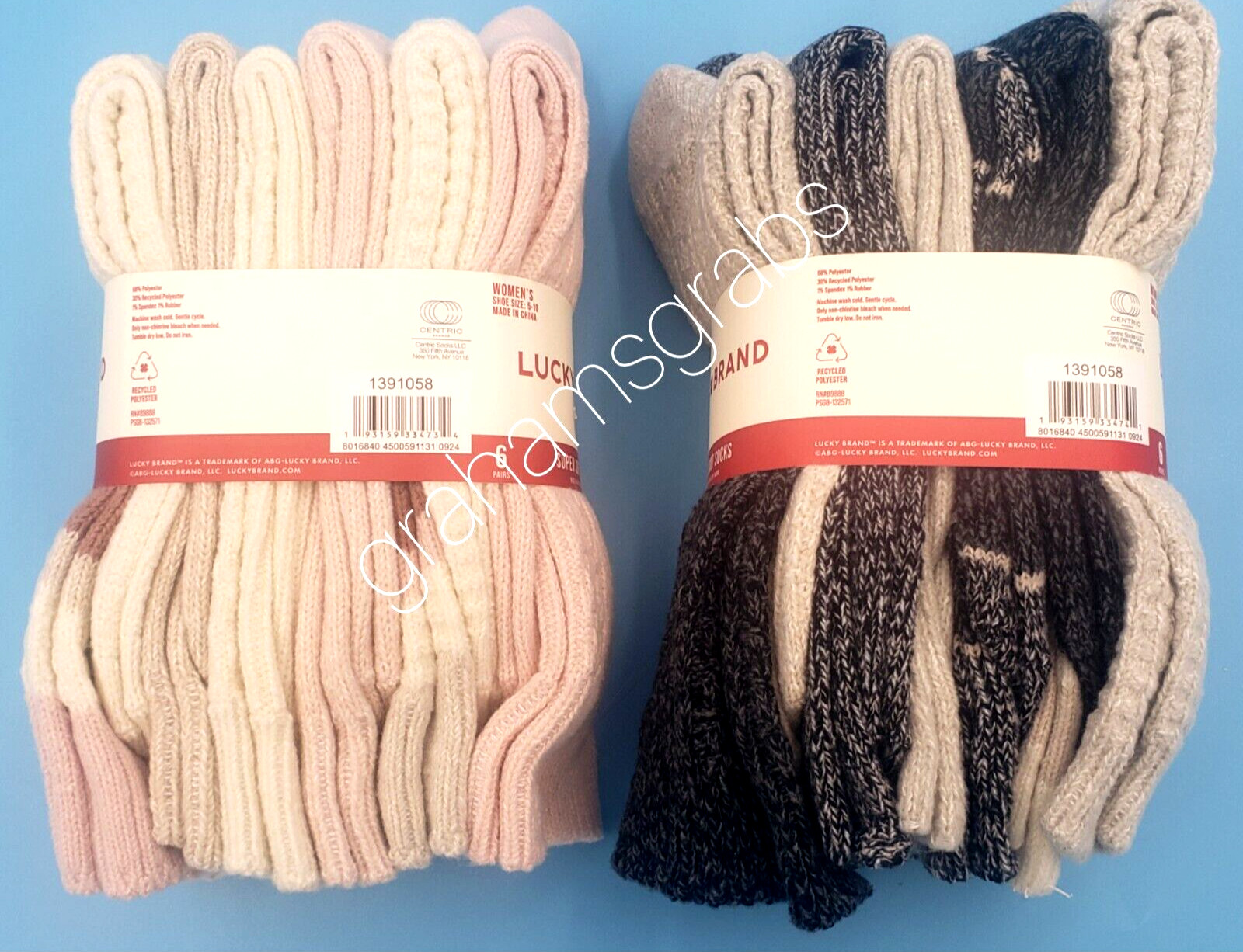 SUPER SOFT WOMENS BOOT CREW SOCKS LUCKY BRAND COZY 6-PACK YOUR CHOICE! SZ 5-10