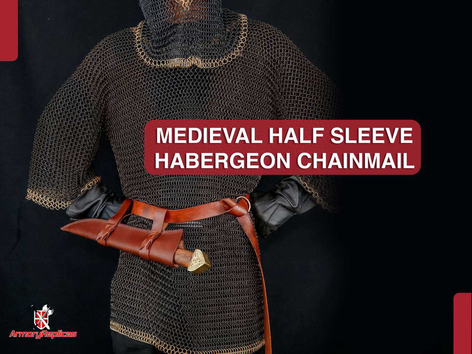 MEDIEVAL CHAINMAIL LONG SHIRT HAUBERGEON CHAIN MAIL ARMOR BUTTED REENACTMENT