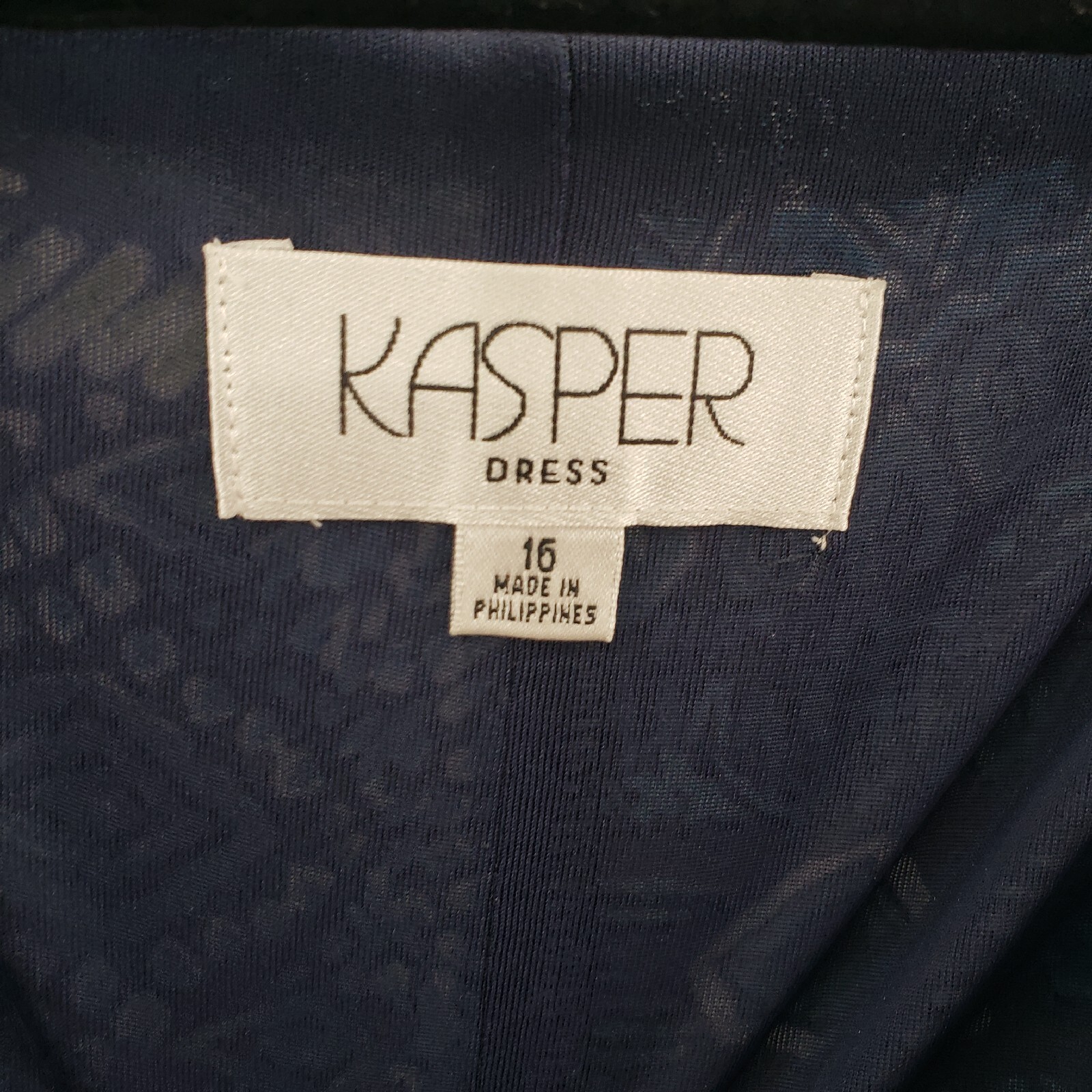 Kasper Sleeveless Sheath Dress Womens Size 16 Geometric Print Faux Wrap