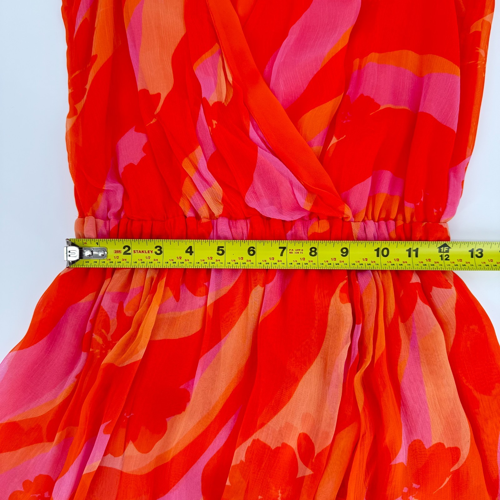 Ramy Brook Baldwin Mini Dress XS Orange Pink Floral Ruffle Wrap Resort