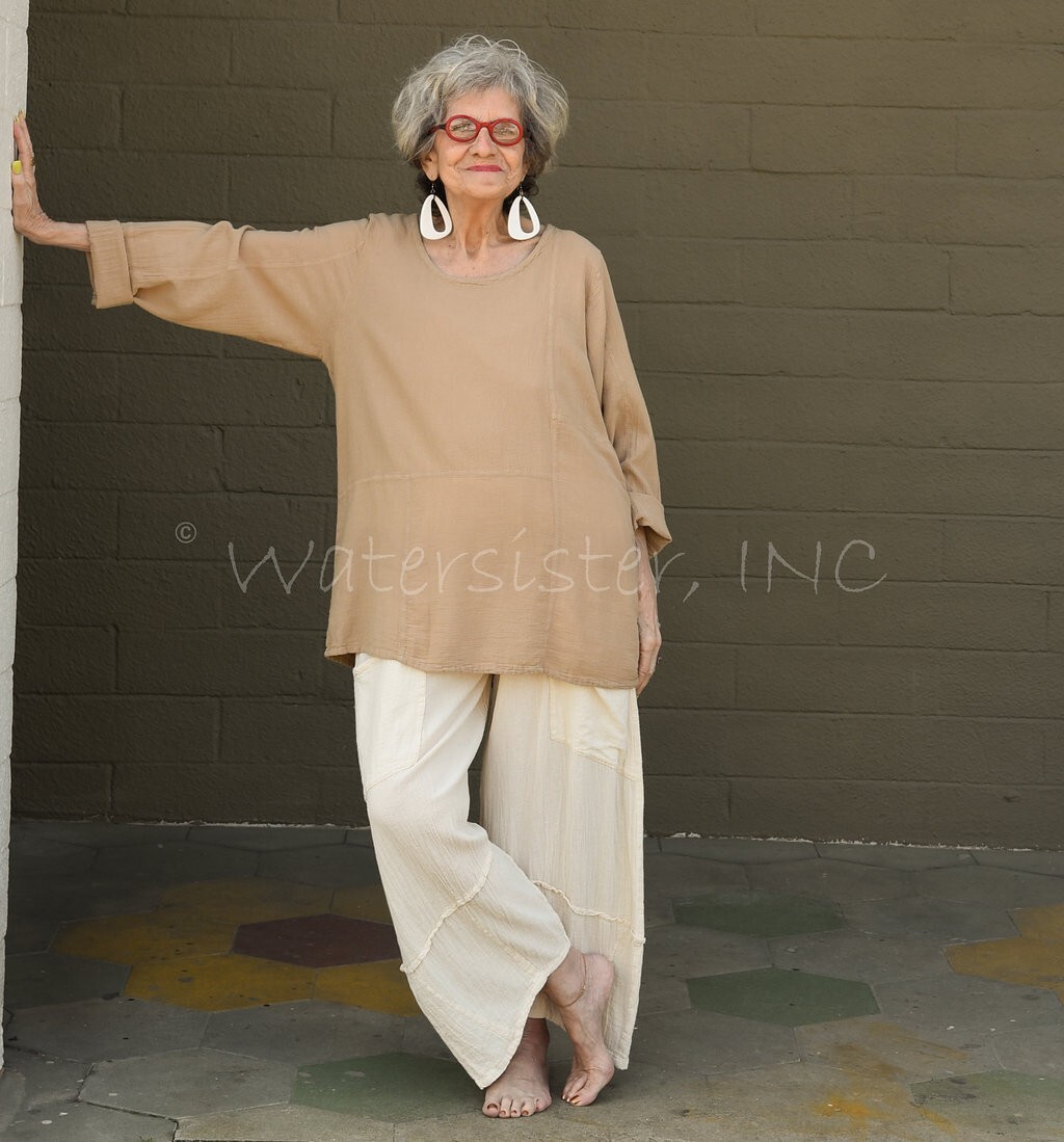 WATERSISTER Cotton Gauze PATCH TUNIC Panel Top 1(S/M) 2(M/L) 3(XL) oh my COLORS