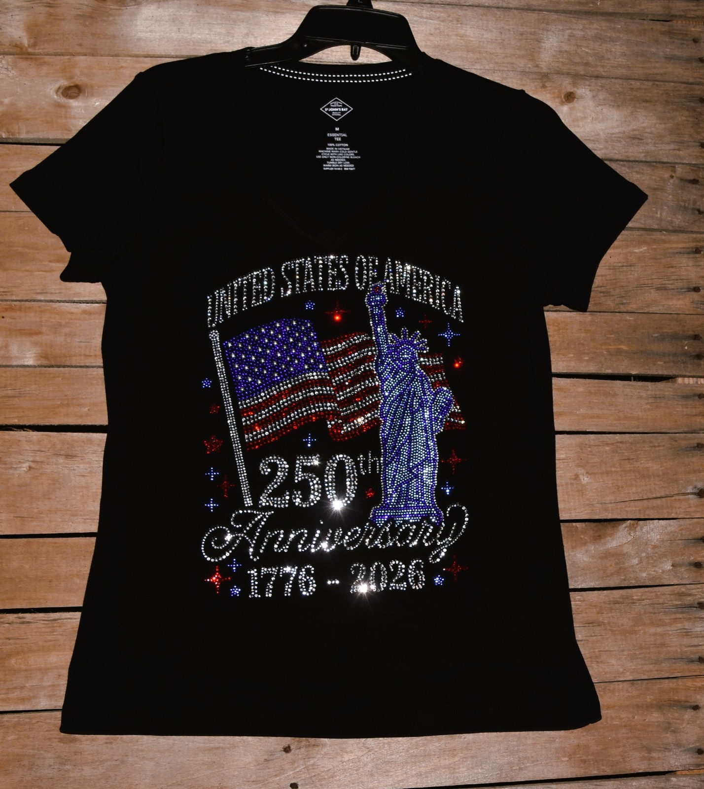 America’s 250th Birthday rhinestone shirt or tank XS S M L XL XXL 1X 2X 3X 4X 5X