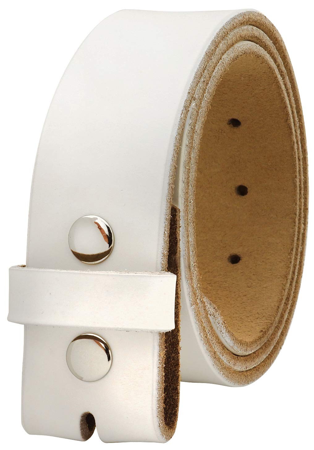 Replacement Genuine Leather Belt Strap Without Buckle Snap on Strap 1.5″ Wide…