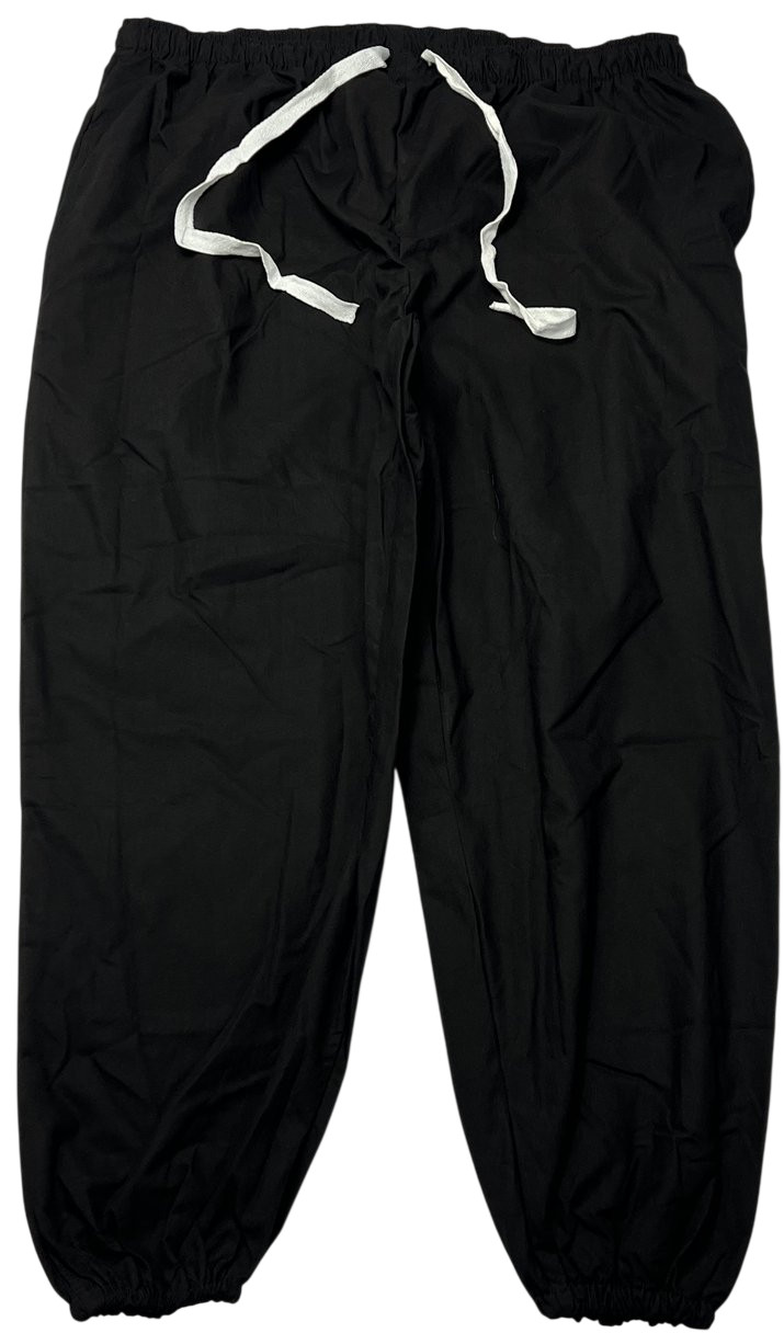 Scrub Pants Unisex (2XL) Black 2 Pockets Elastic Waist Jogger Elastic Cuffs NWOT